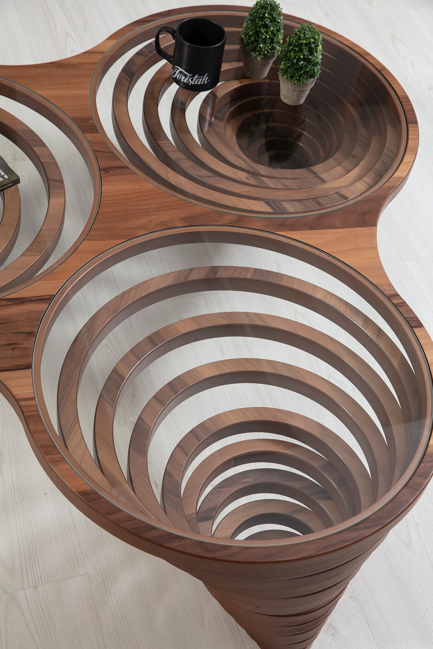 Walnut Tri-Lobe Coffee Table, view 3