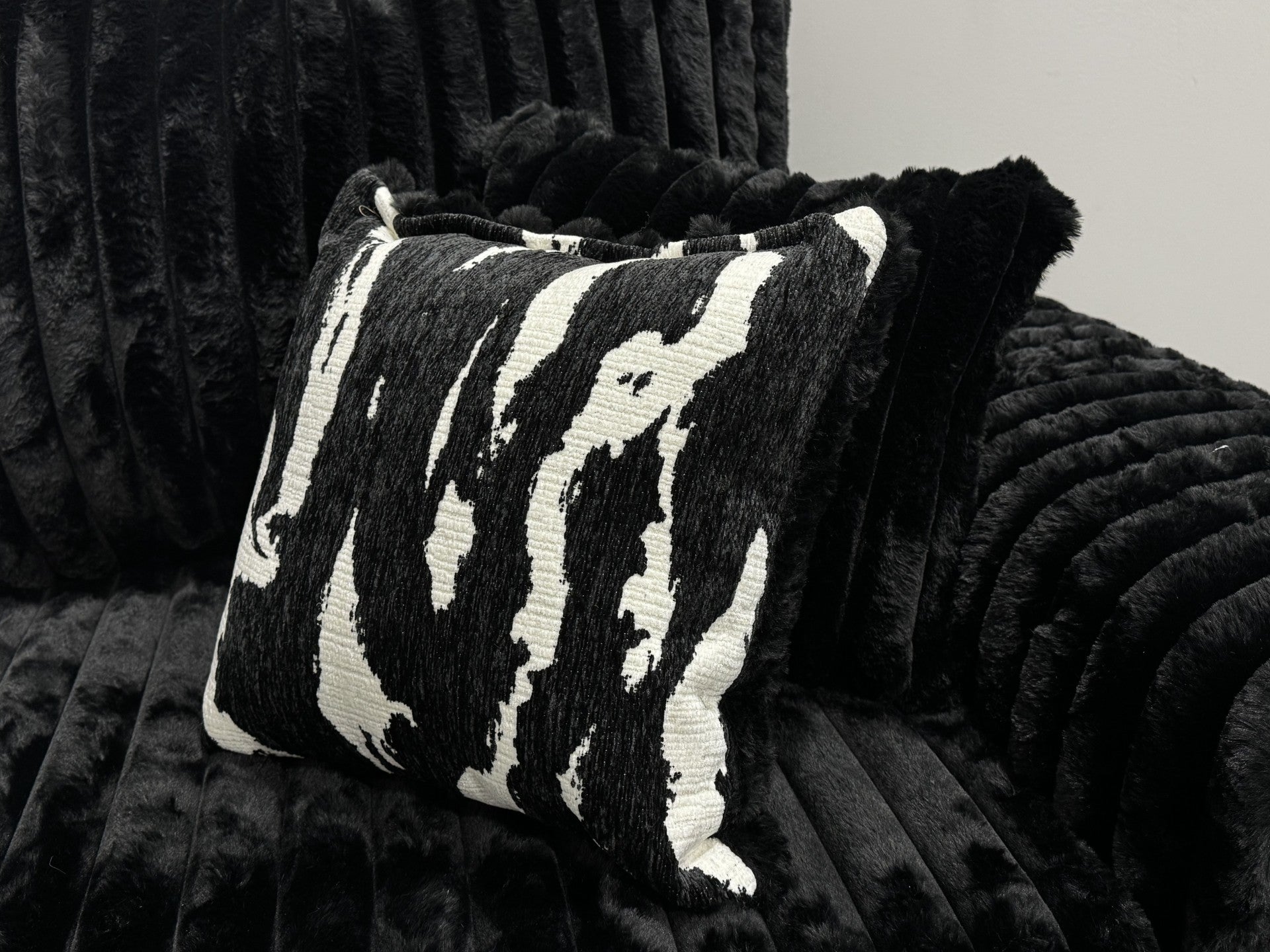 Noah Black Corduroy Corner Sectional, view 4