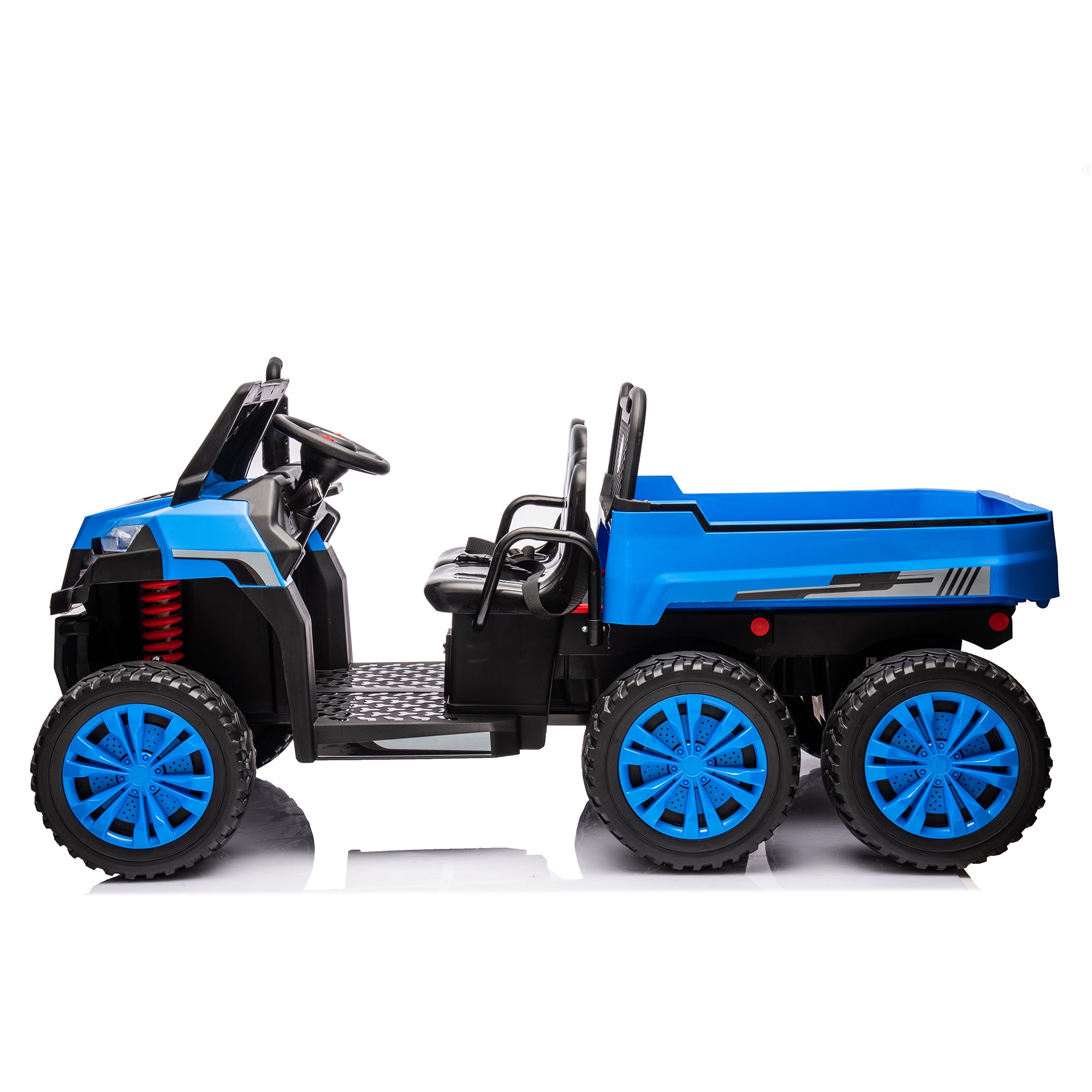 24V 2-Seater UTV-XXL Ride On Truck with Dump Bed for kid,Ride On 4WD UTV with 6 Wheels,Foam Tires, Suitable for Off-Roading,remote control,Three-Point Safety Harness
