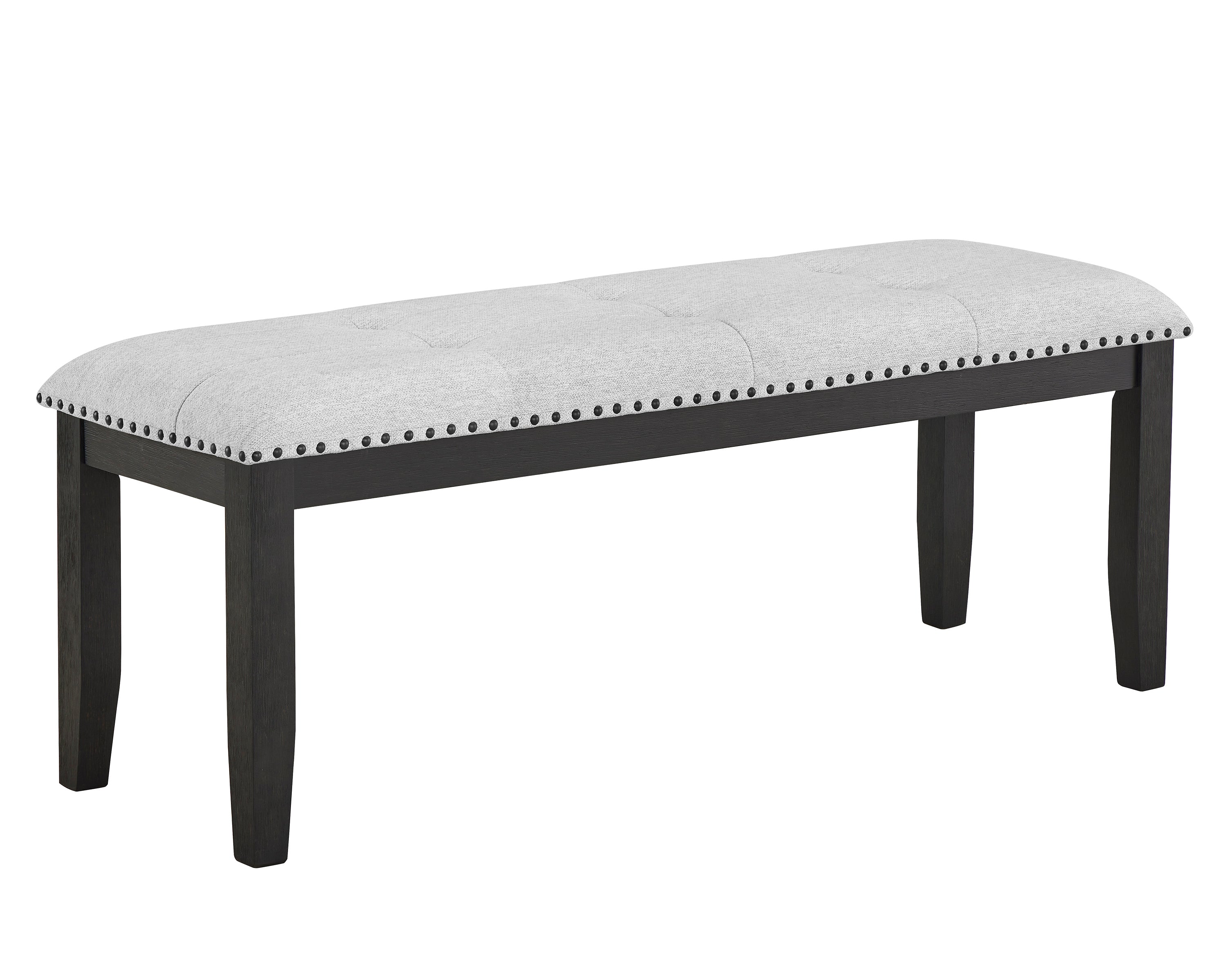 Varley Gray Tufted Dining Bench