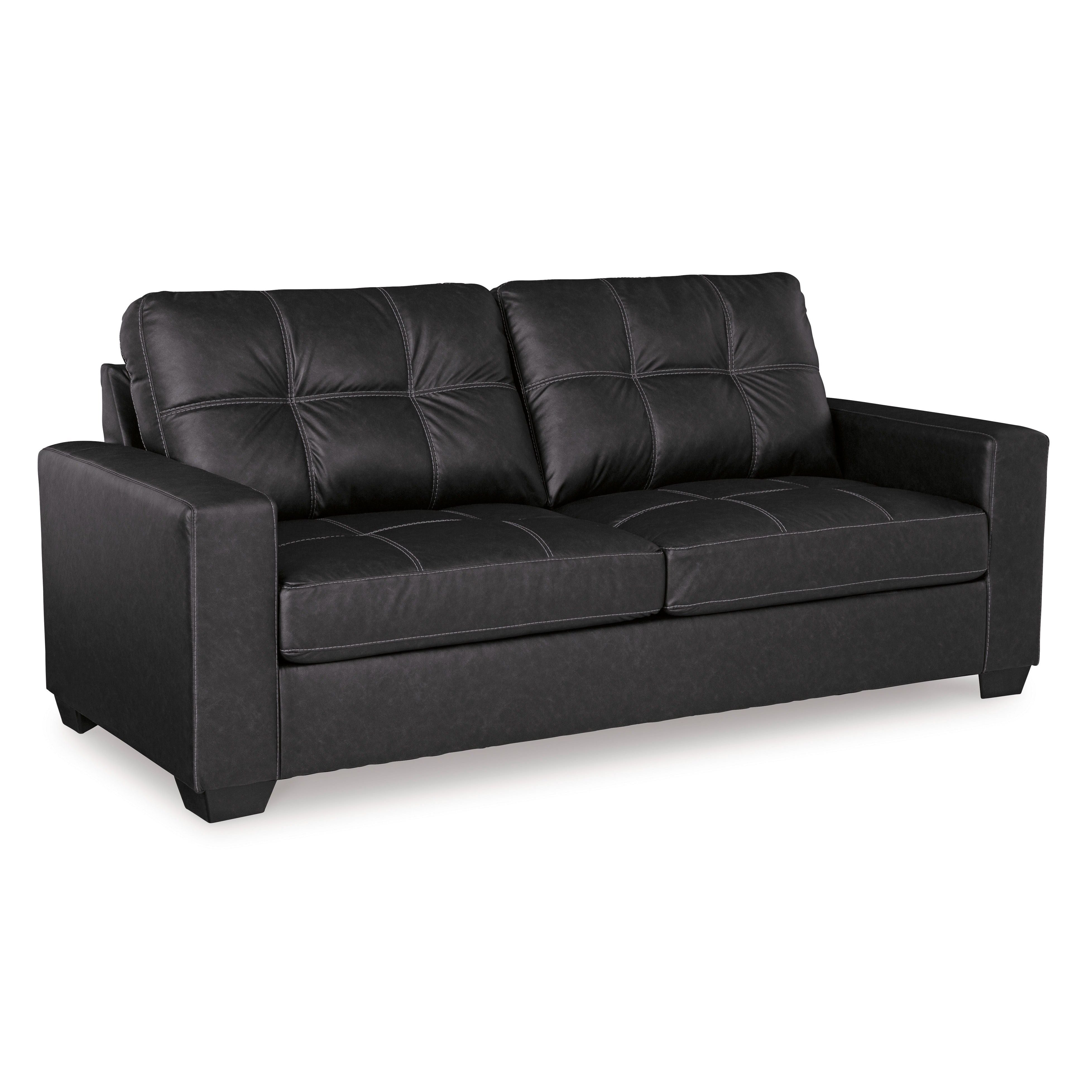 Ashley Barlin Mills Carbon Faux Leather Sofa and Loveseat Set, view 4