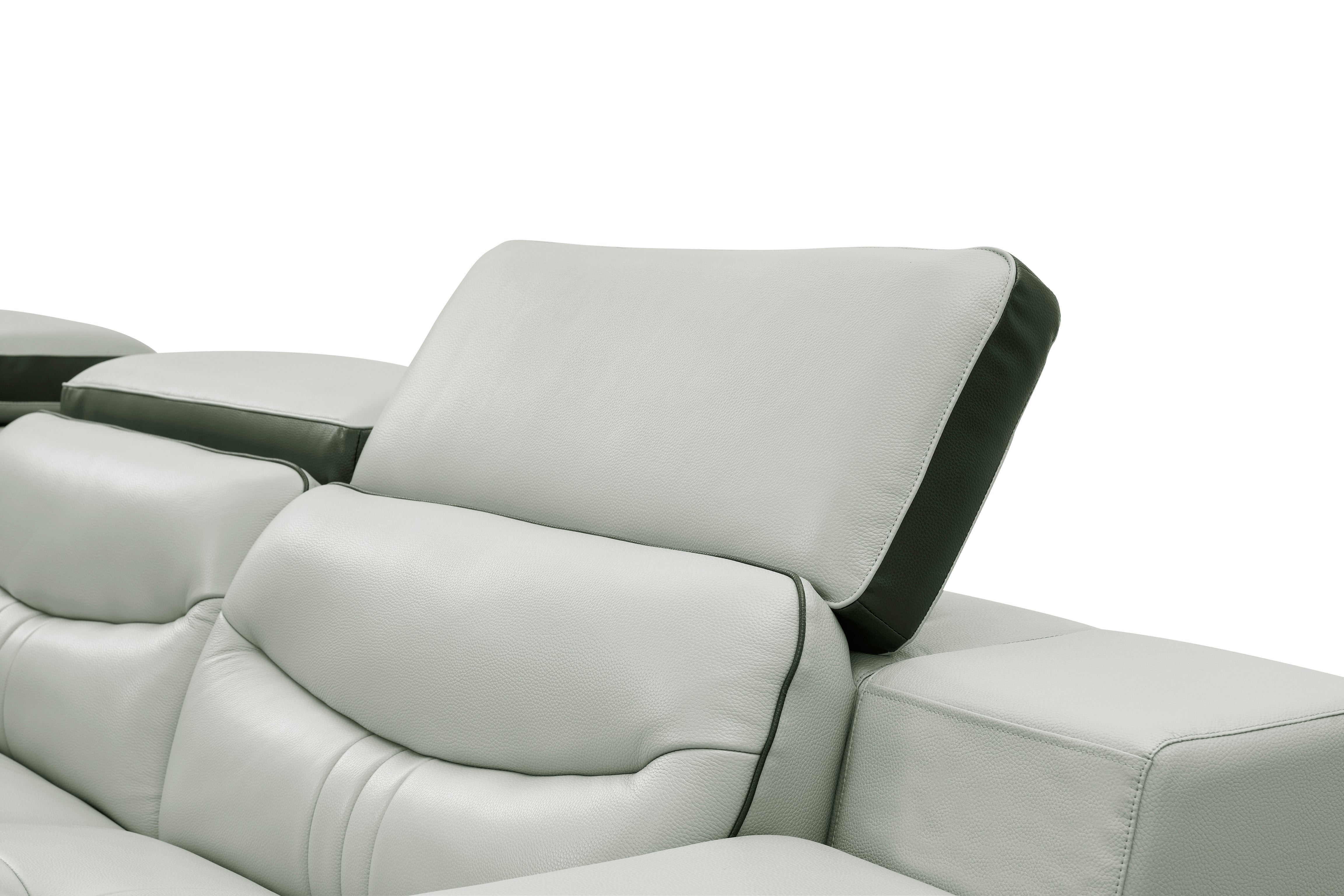Arlet Gray Italian Leather Match Smart Sectional, view 4