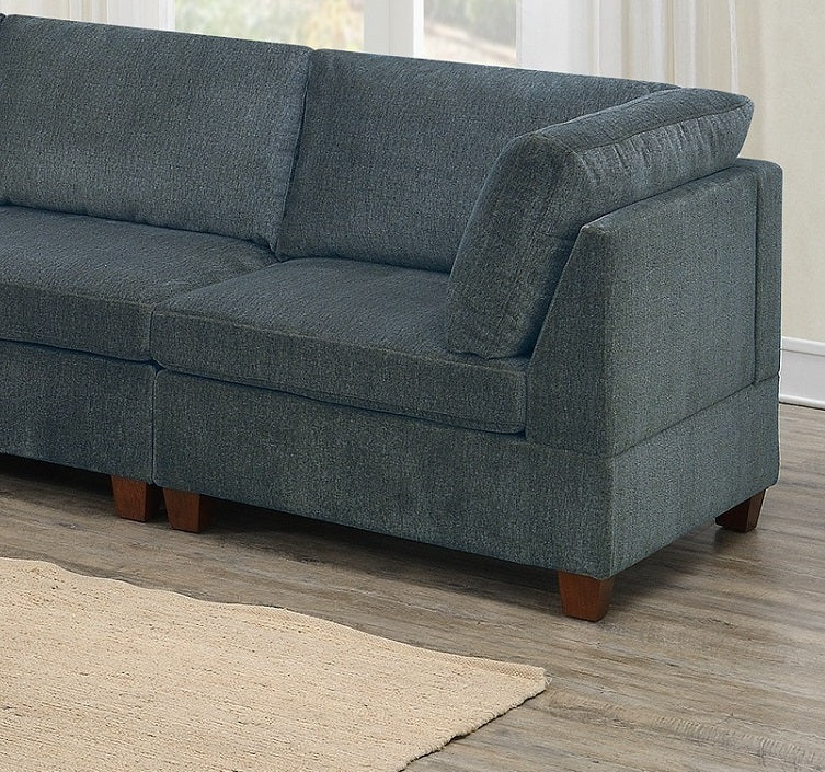 Grey Chenille Modular Sofa Set 8pc Set