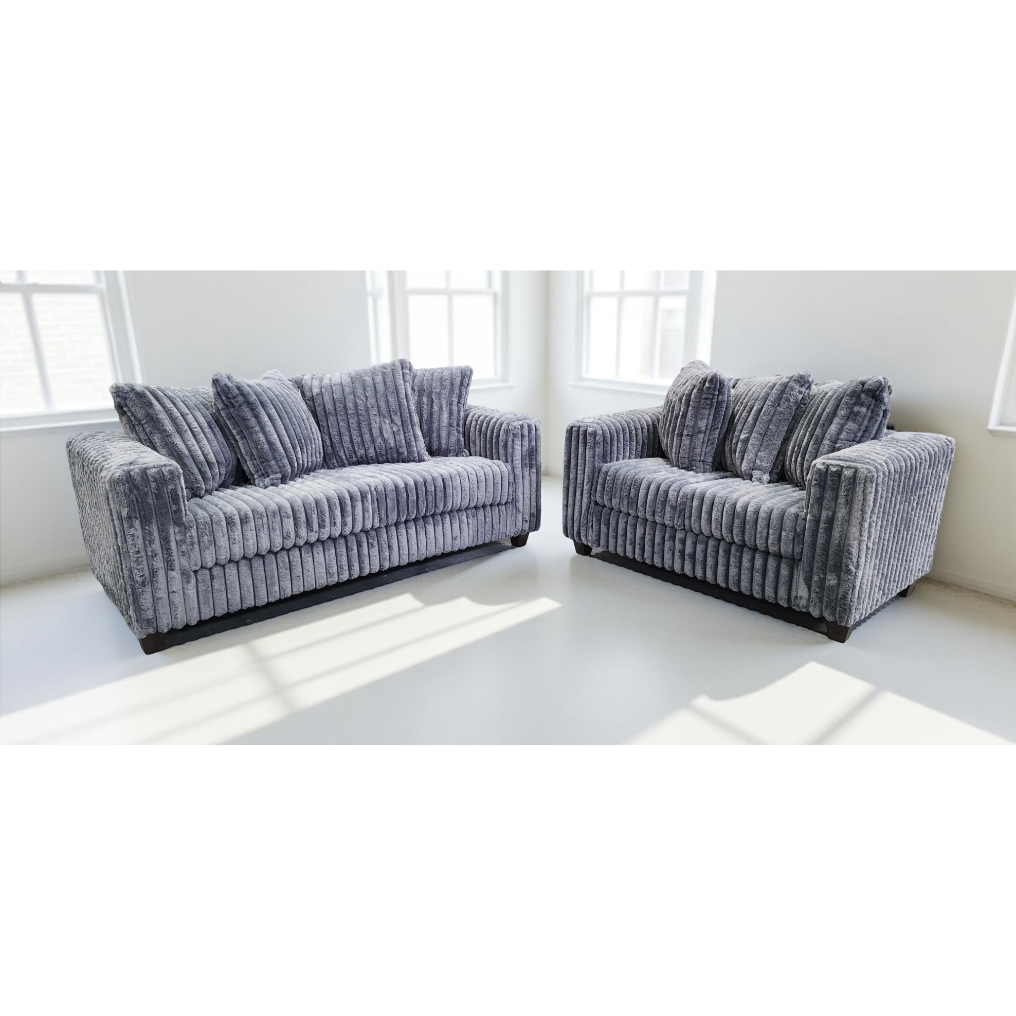 Gia Gray Corduroy Sofa and Loveseat Set, view 2