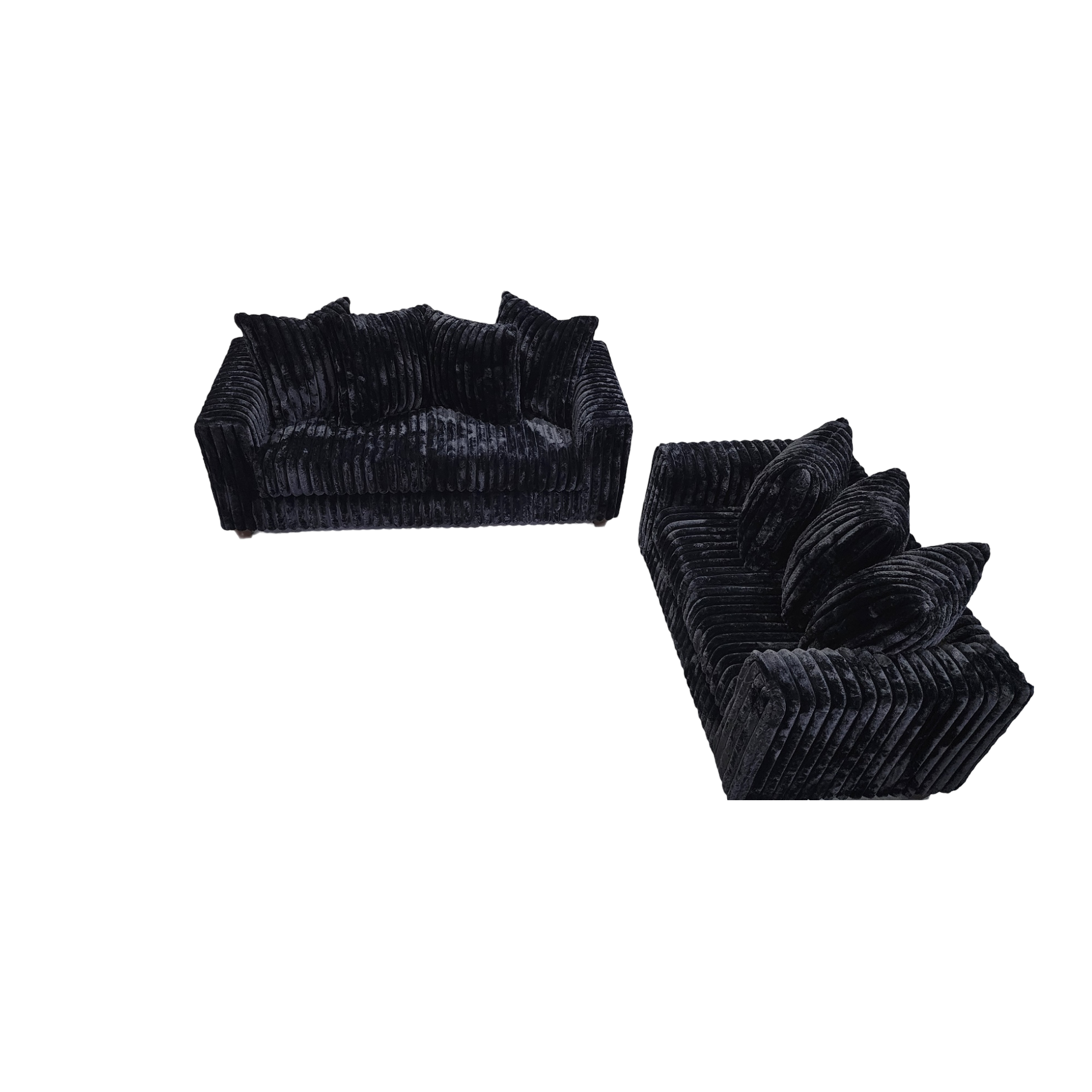Gia Black Corduroy Sofa and Loveseat Set, view 3