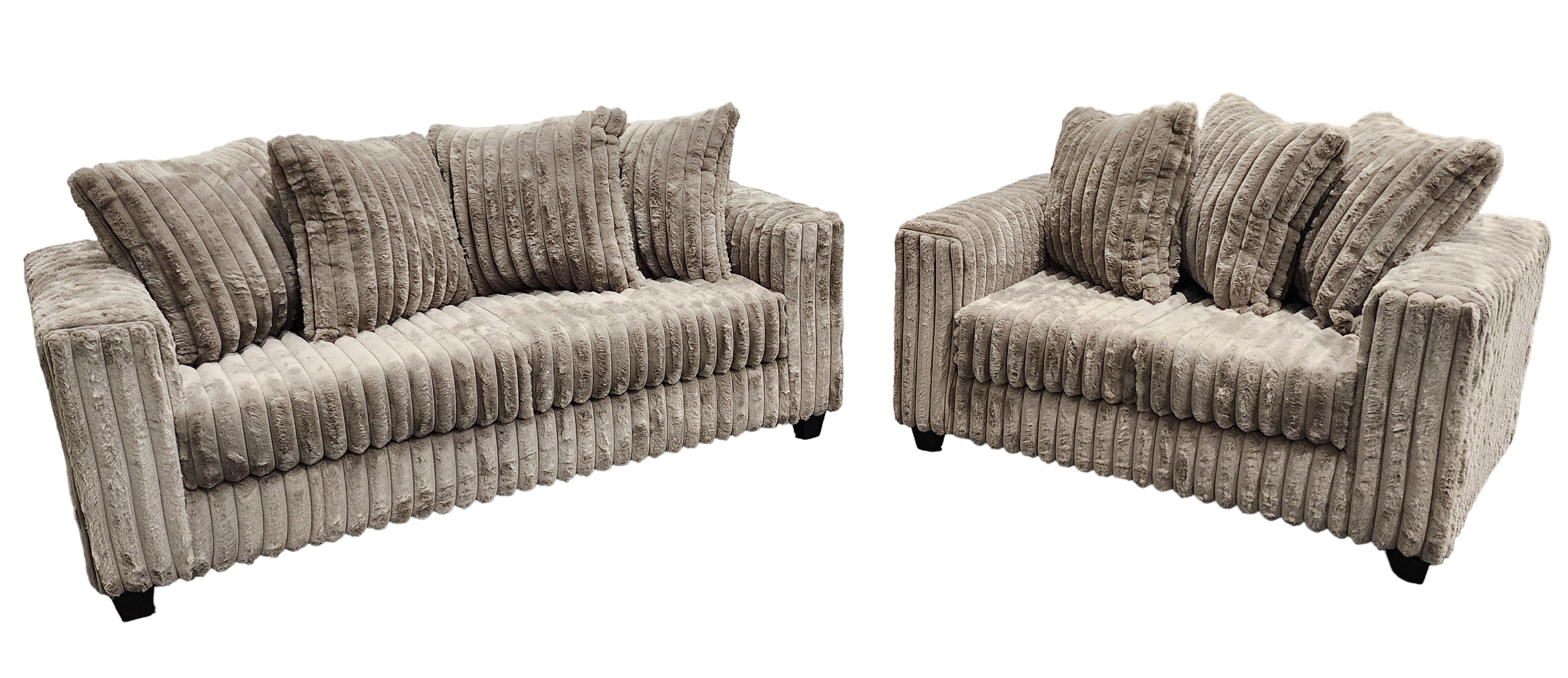 Gia Mocha Corduroy Sofa and Loveseat Set, view 2