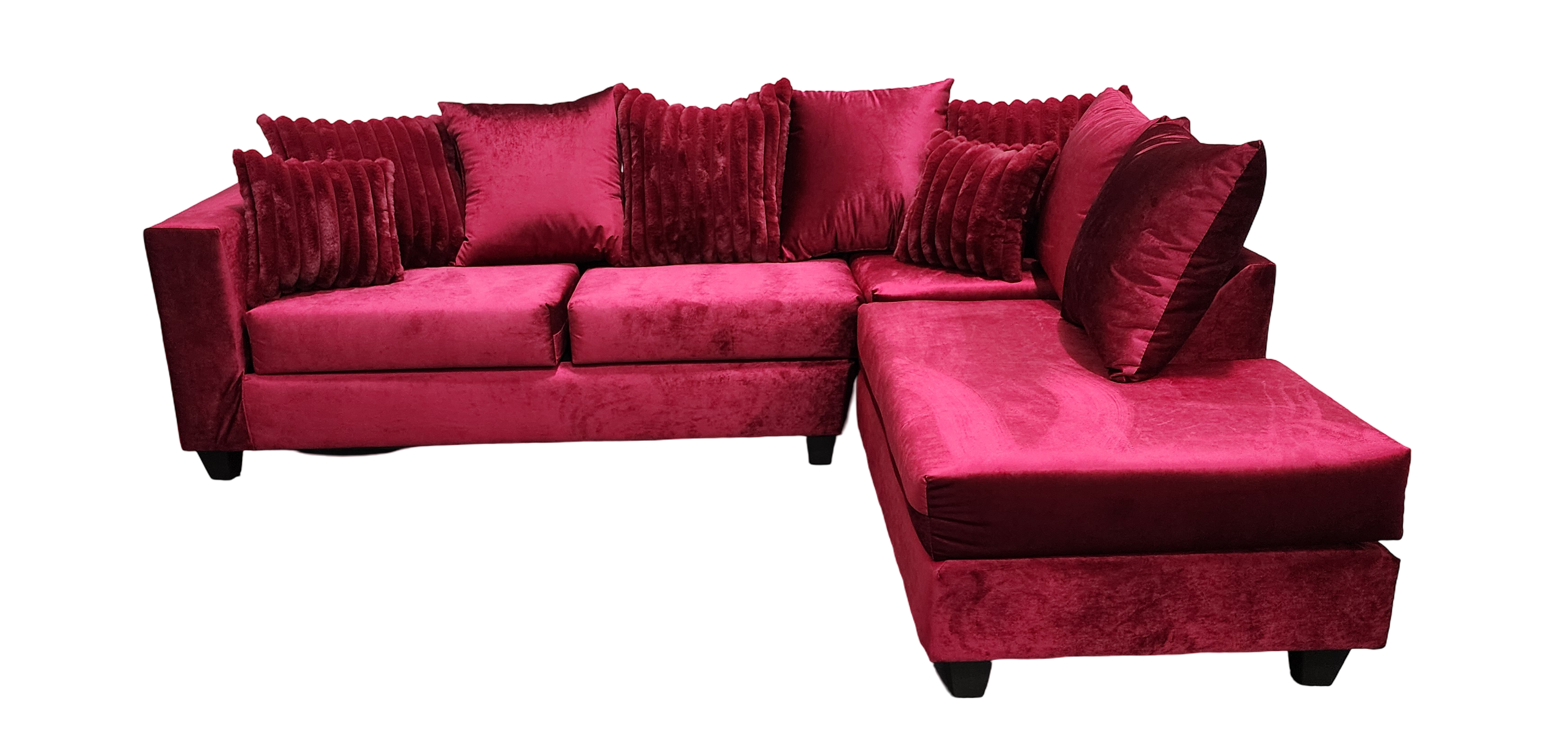 Kora Fuchsia Sectional with Chaise, view 5