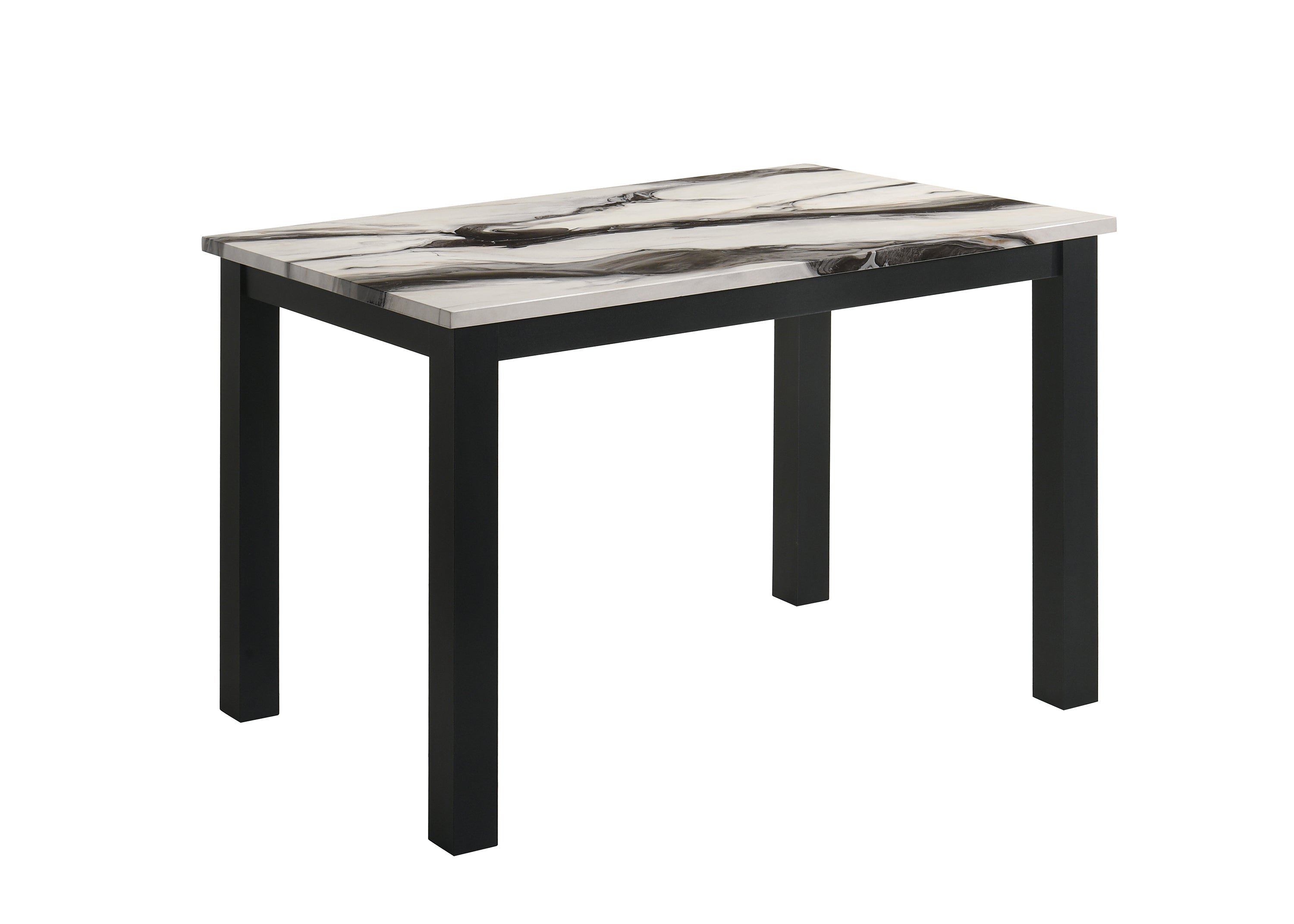 Resia Brown Faux Marble Dining Table