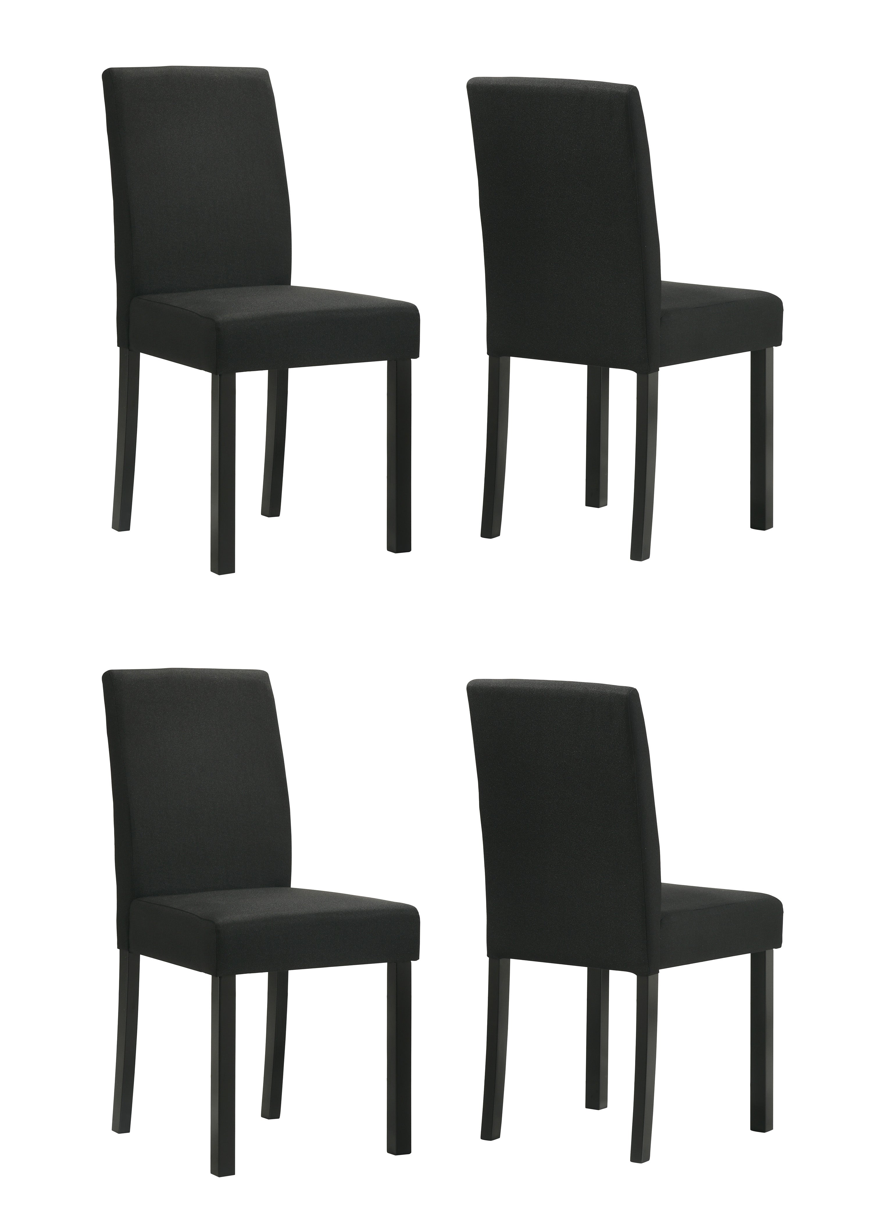 Resia Black Chairs, Set of 4, view 3