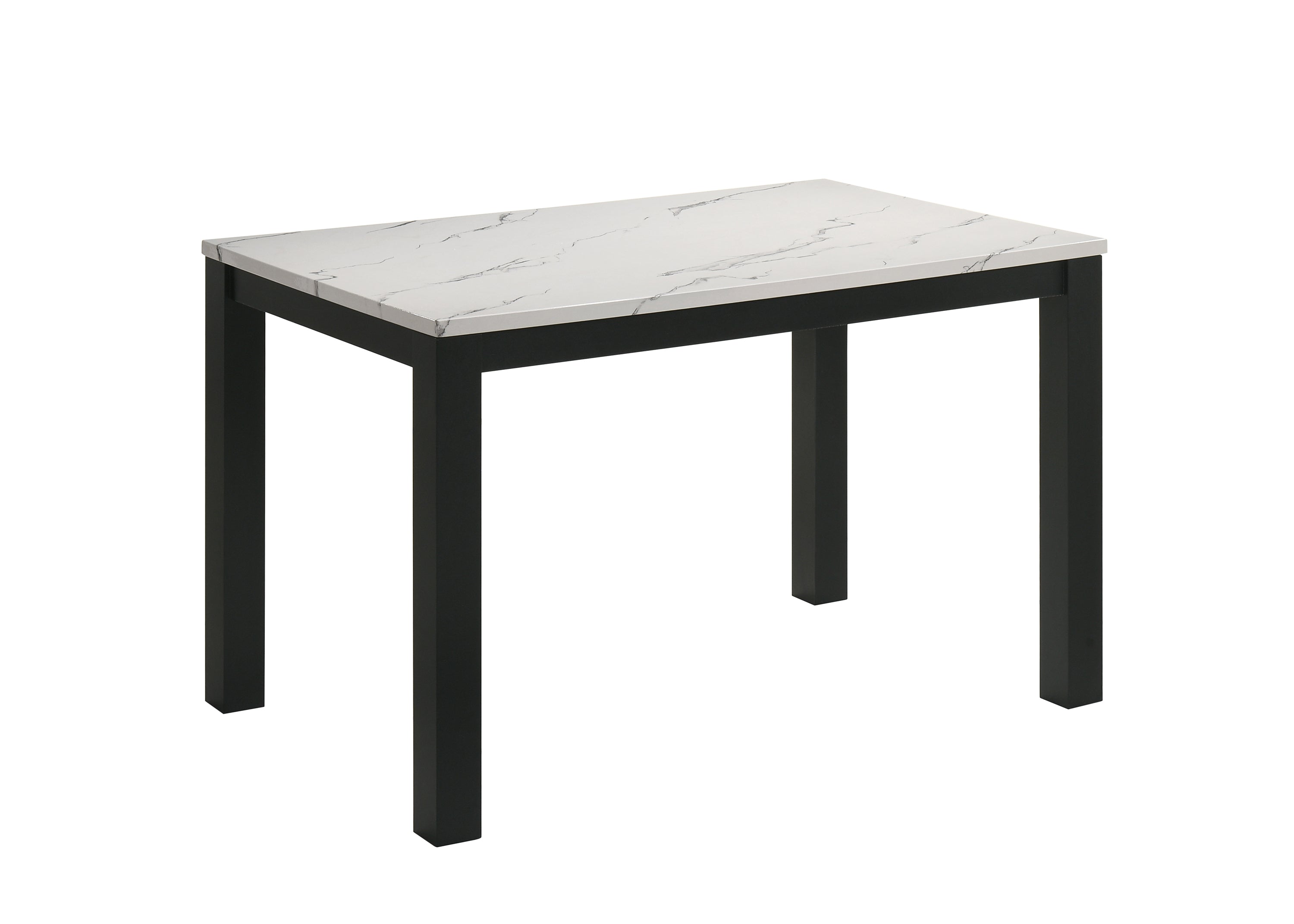 Resia White Faux Marble Dining Table