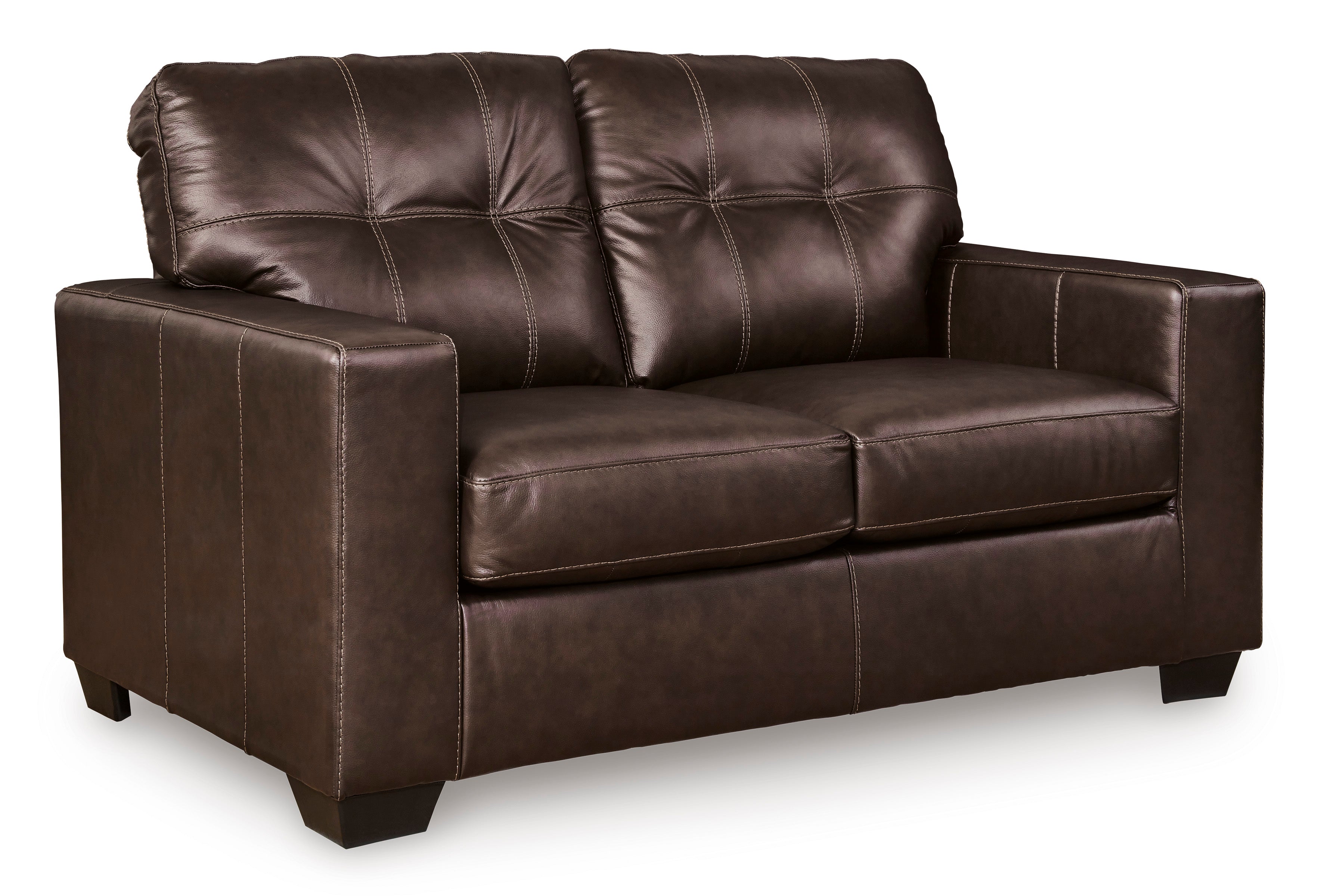 Ashley Santorine Dark Brown Leather and Faux Leather Sofa and Loveseat Set, view 6