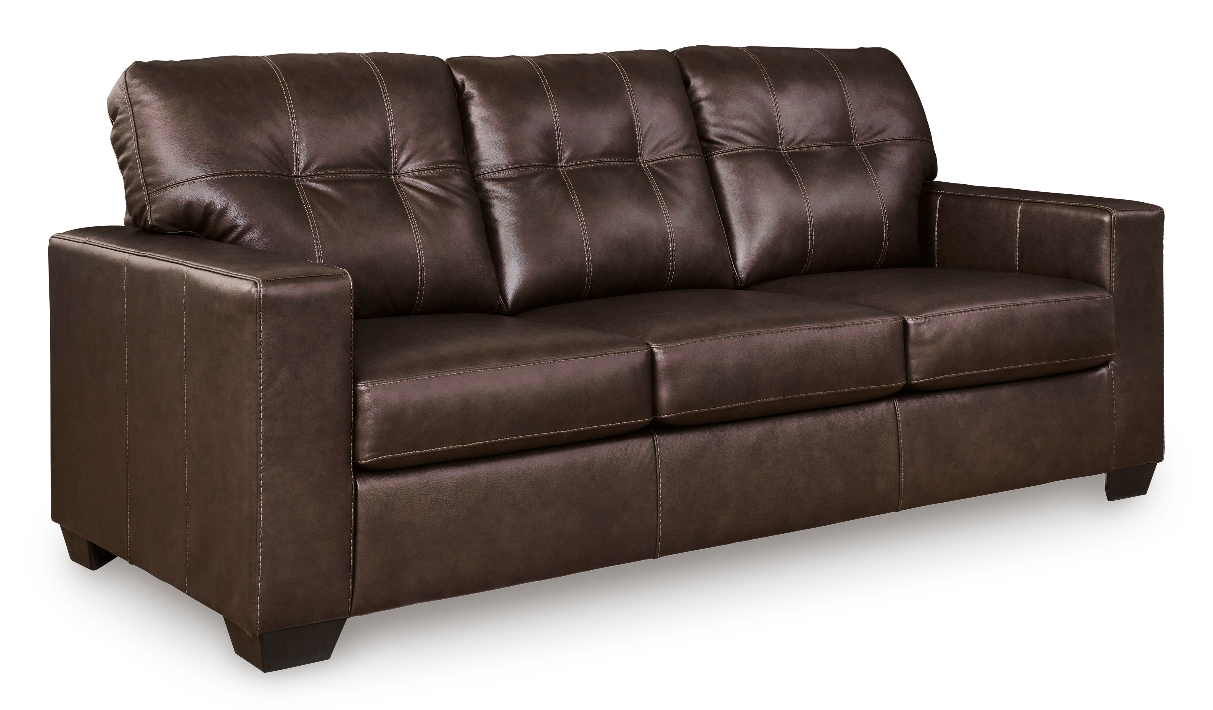 Ashley Santorine Dark Brown Leather and Faux Leather Sofa and Loveseat Set, view 3