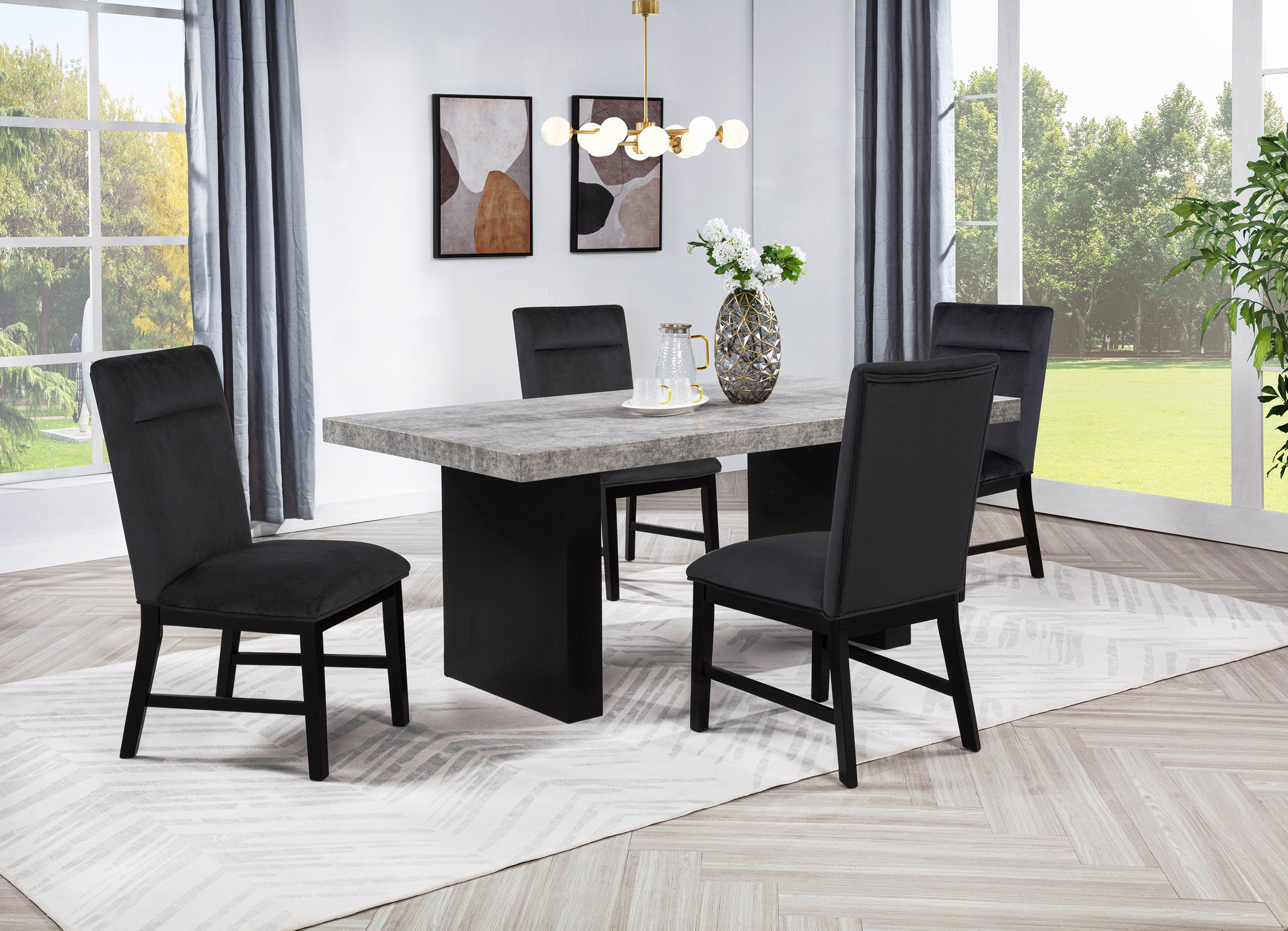 Sebastian Black Side Chairs, Set of 2, view 2
