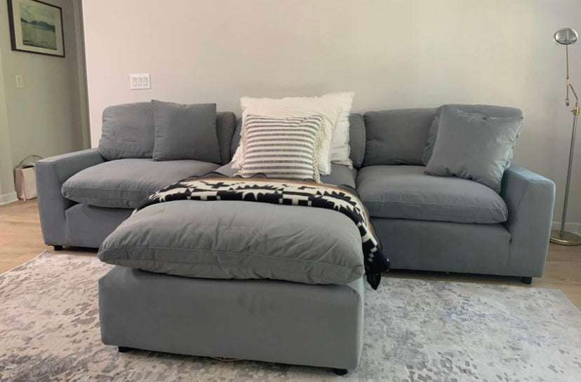 SILVER VELVET CLOUD MODULAR SECTIONAL