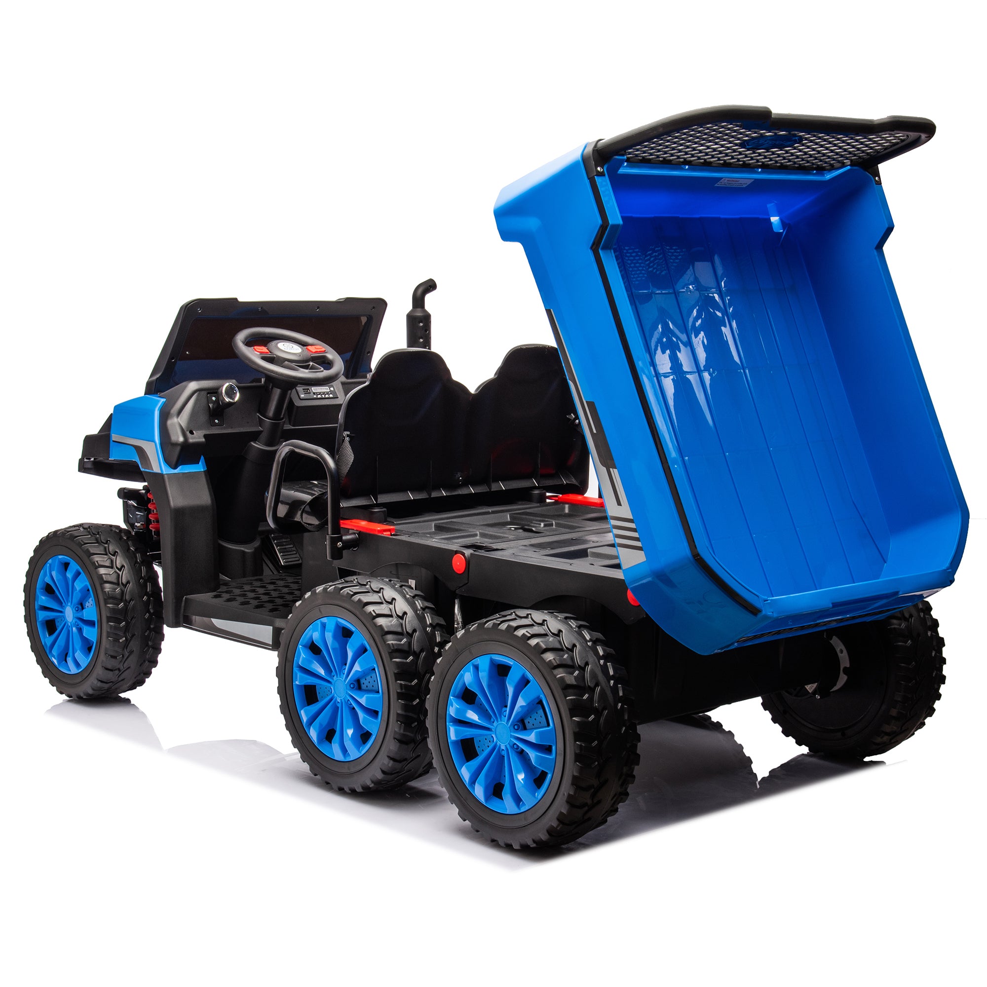 24V 2-Seater UTV-XXL Ride On Truck with Dump Bed for kid,Ride On 4WD UTV with 6 Wheels,Foam Tires, Suitable for Off-Roading,remote control,Three-Point Safety Harness