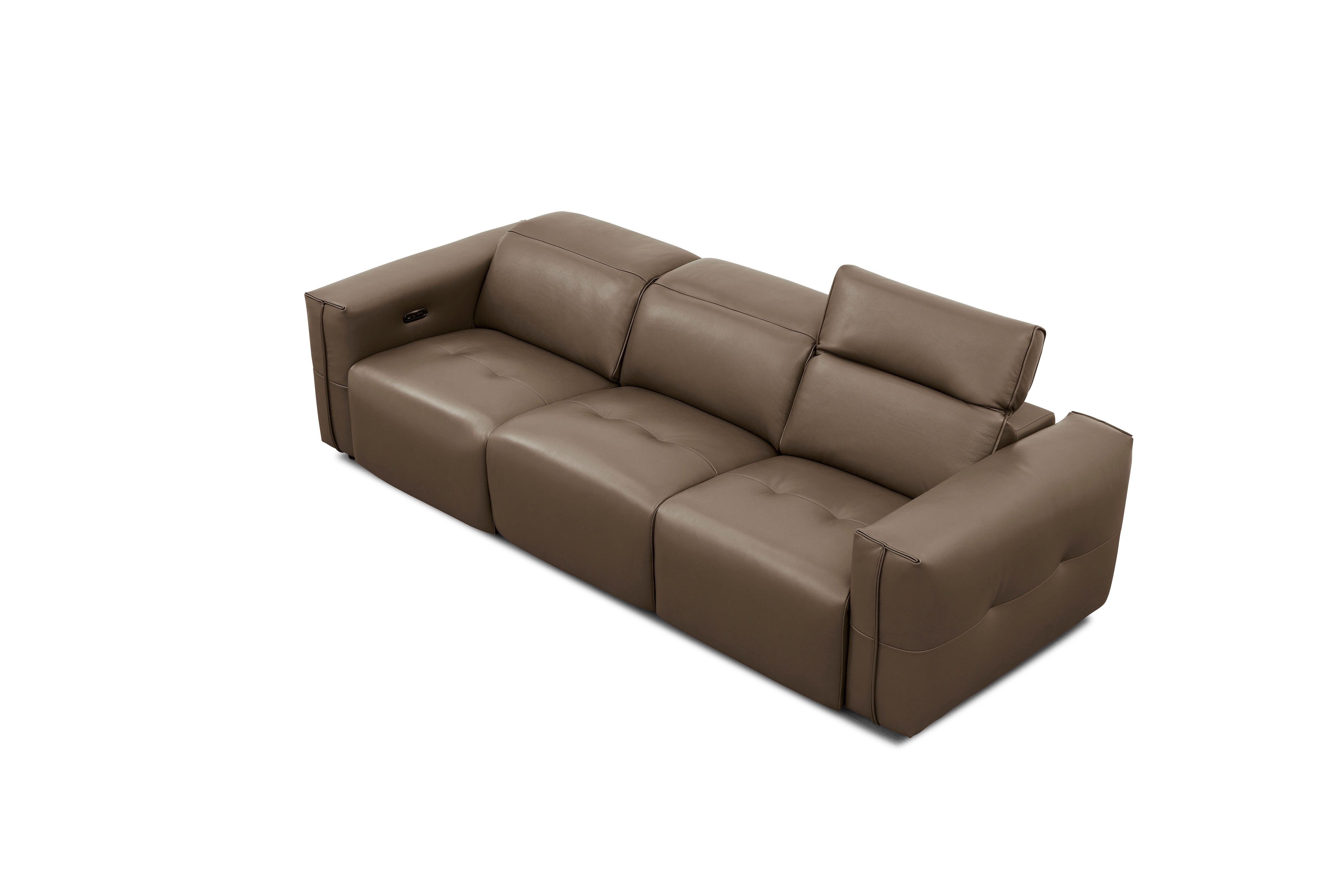 Ember Brown Italian Leather Match Power Reclining Sofa and Loveseat, view 7