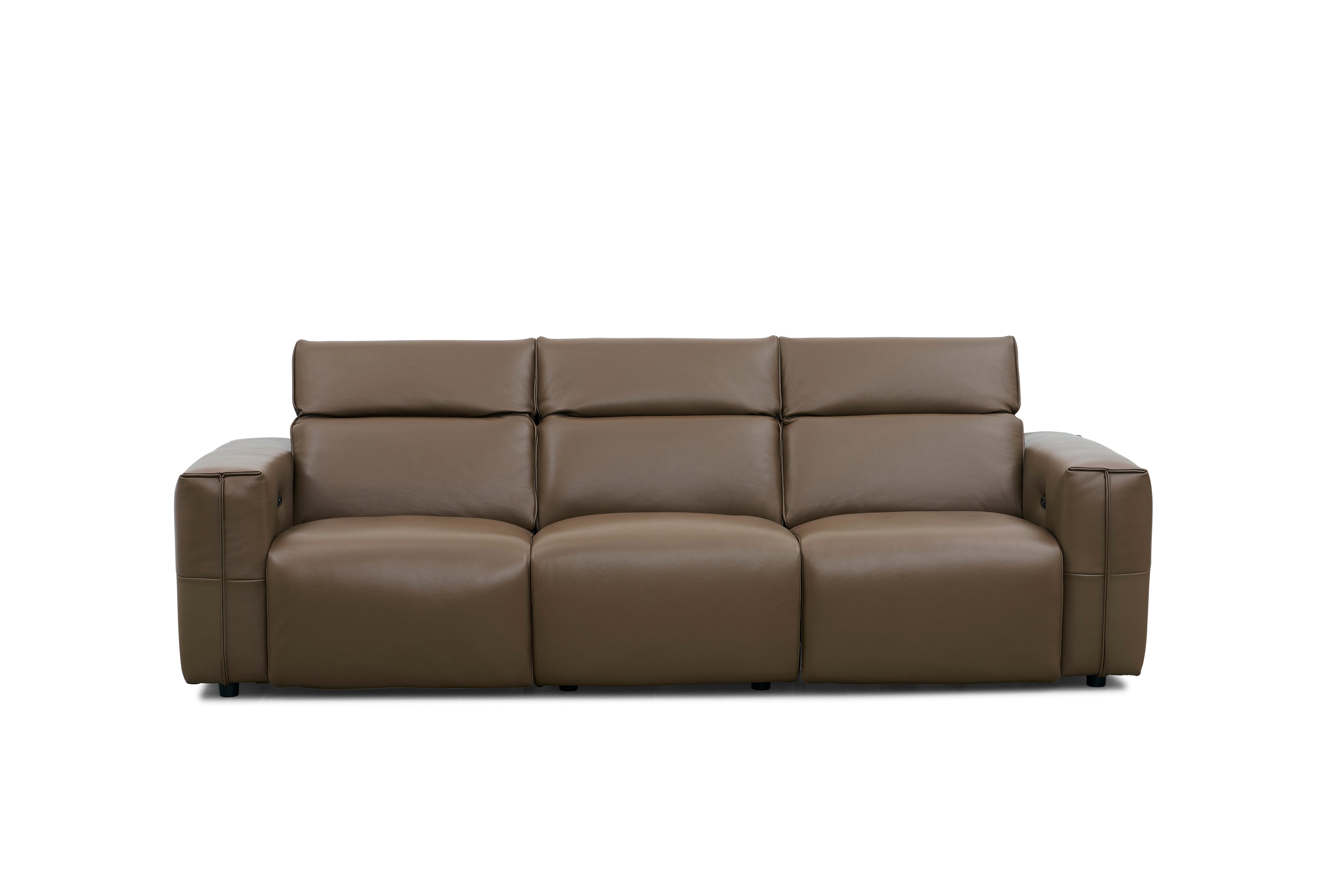 Ember Brown Italian Leather Match Power Reclining Sofa and Loveseat, view 3