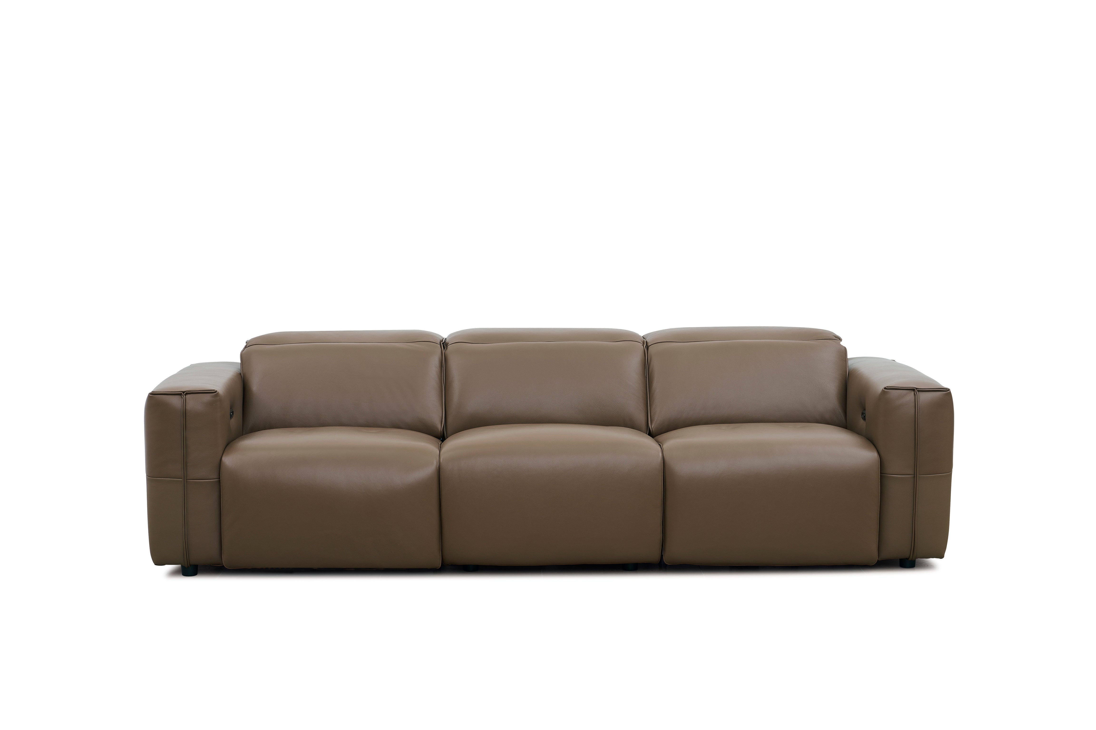 Ember Brown Italian Leather Match Power Reclining Sofa and Loveseat, view 5