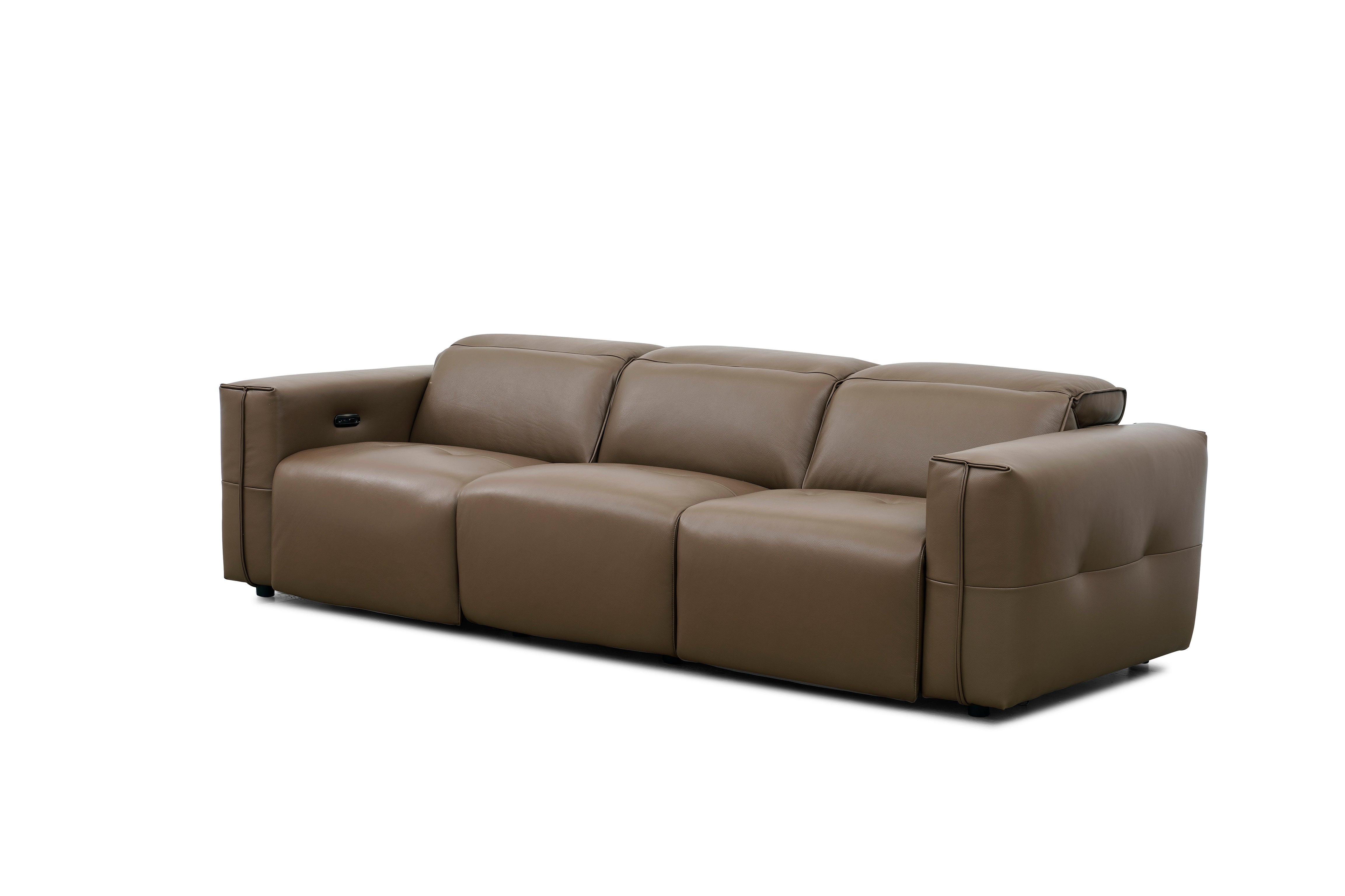 Ember Brown Italian Leather Match Power Reclining Sofa and Loveseat, view 6