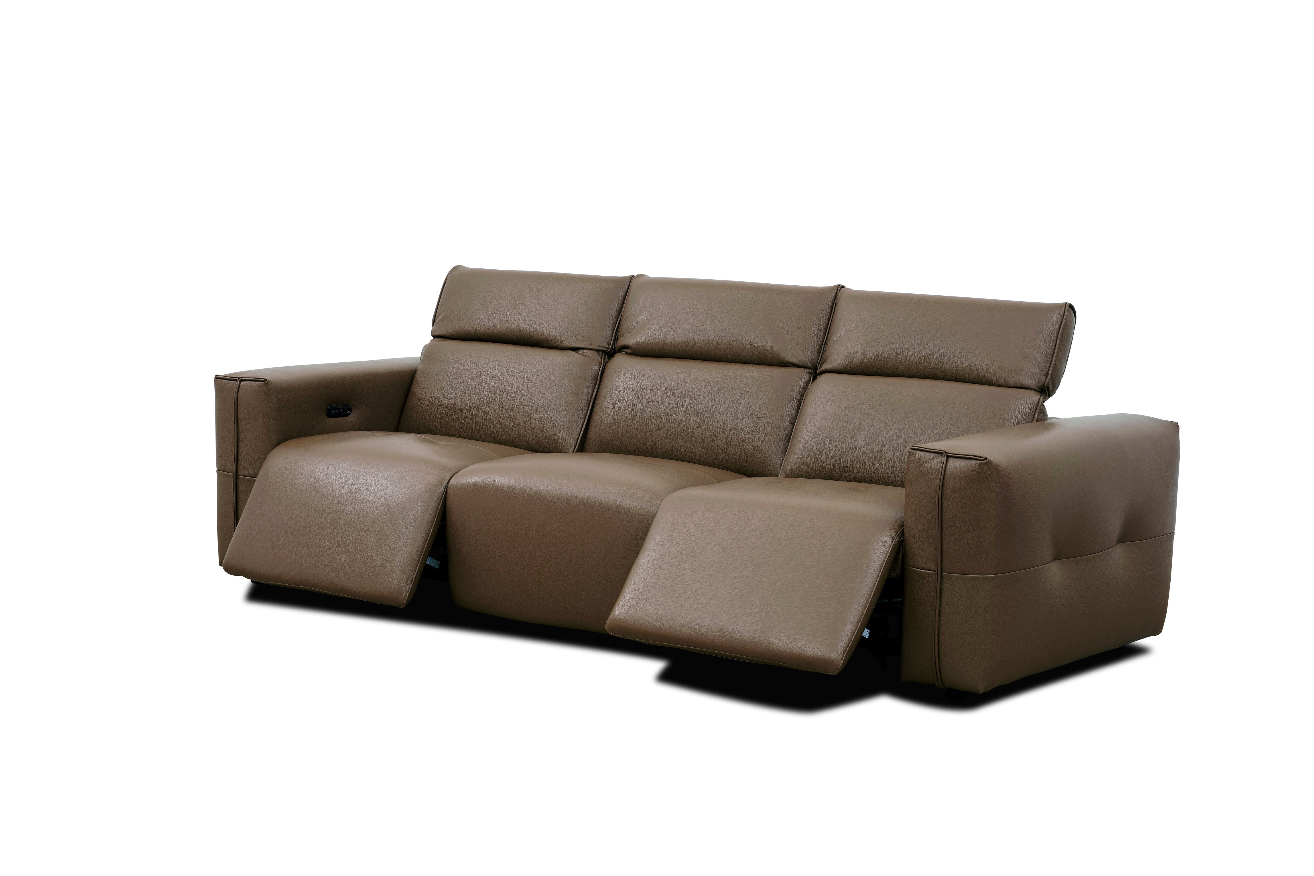 Ember Brown Italian Leather Match Power Reclining Sofa and Loveseat, view 4