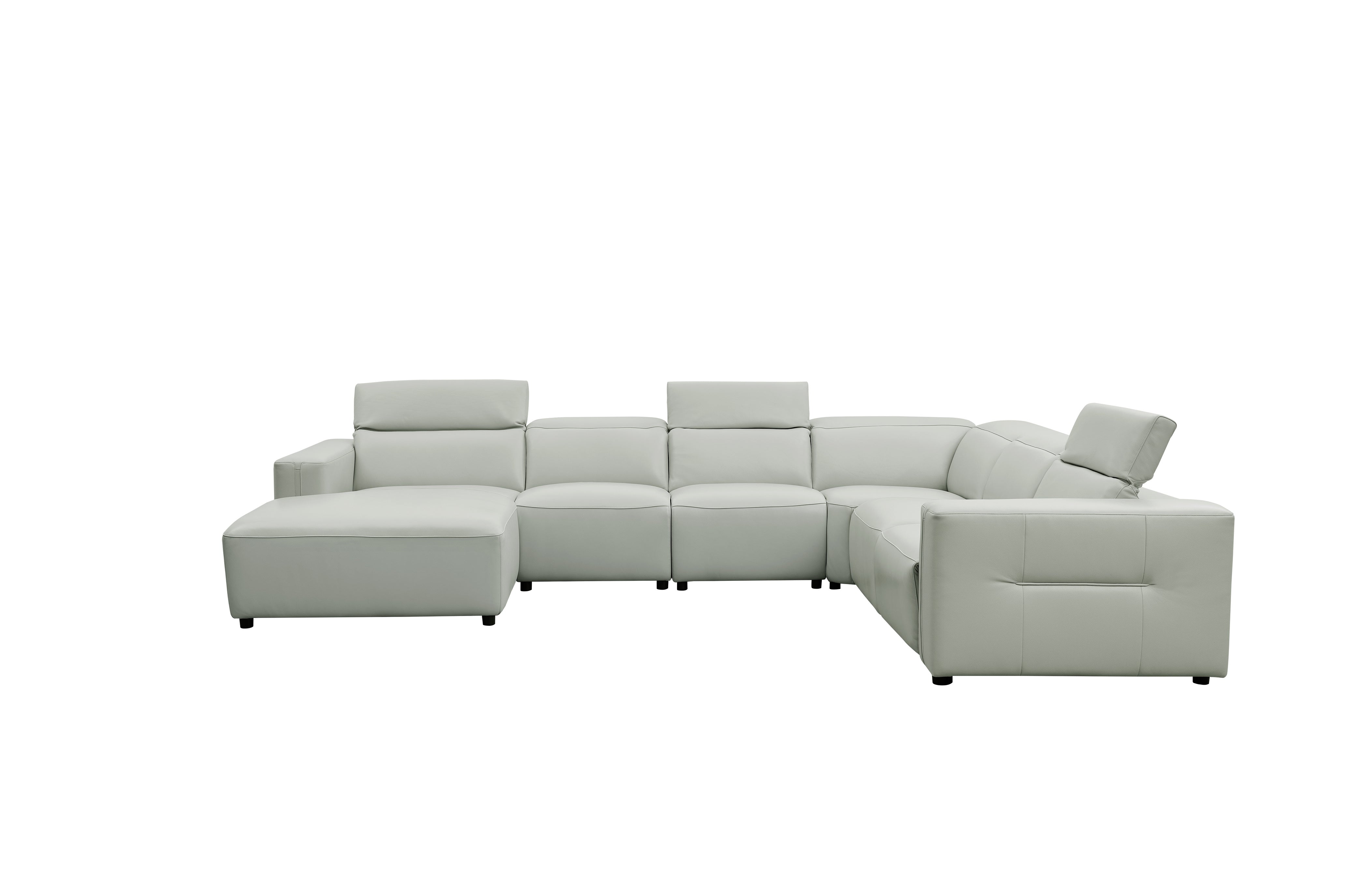 Noel Gray Italian Leather Match Power Reclining Sectional with Chaise, view 6