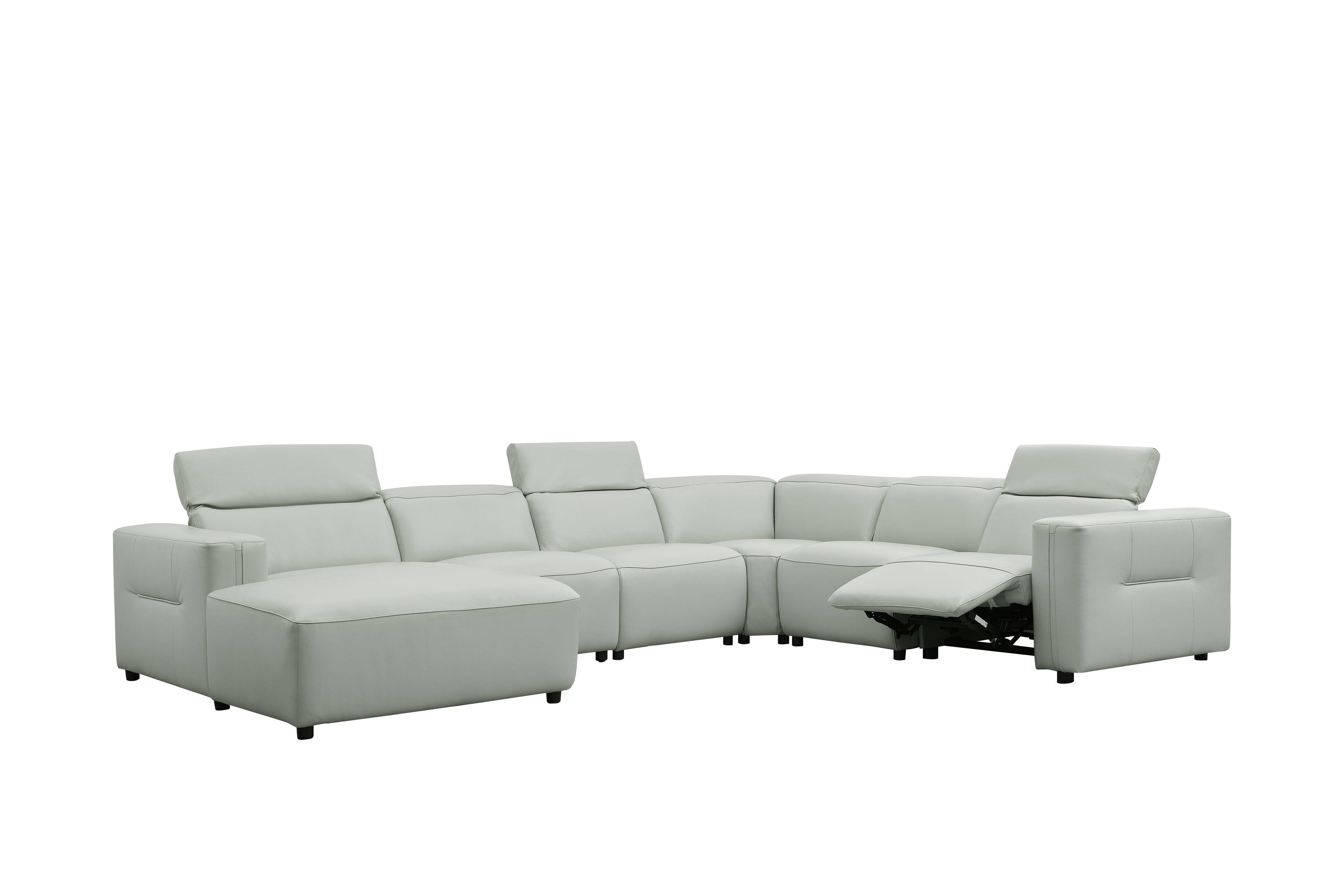 Noel Gray Italian Leather Match Power Reclining Sectional with Chaise, view 7