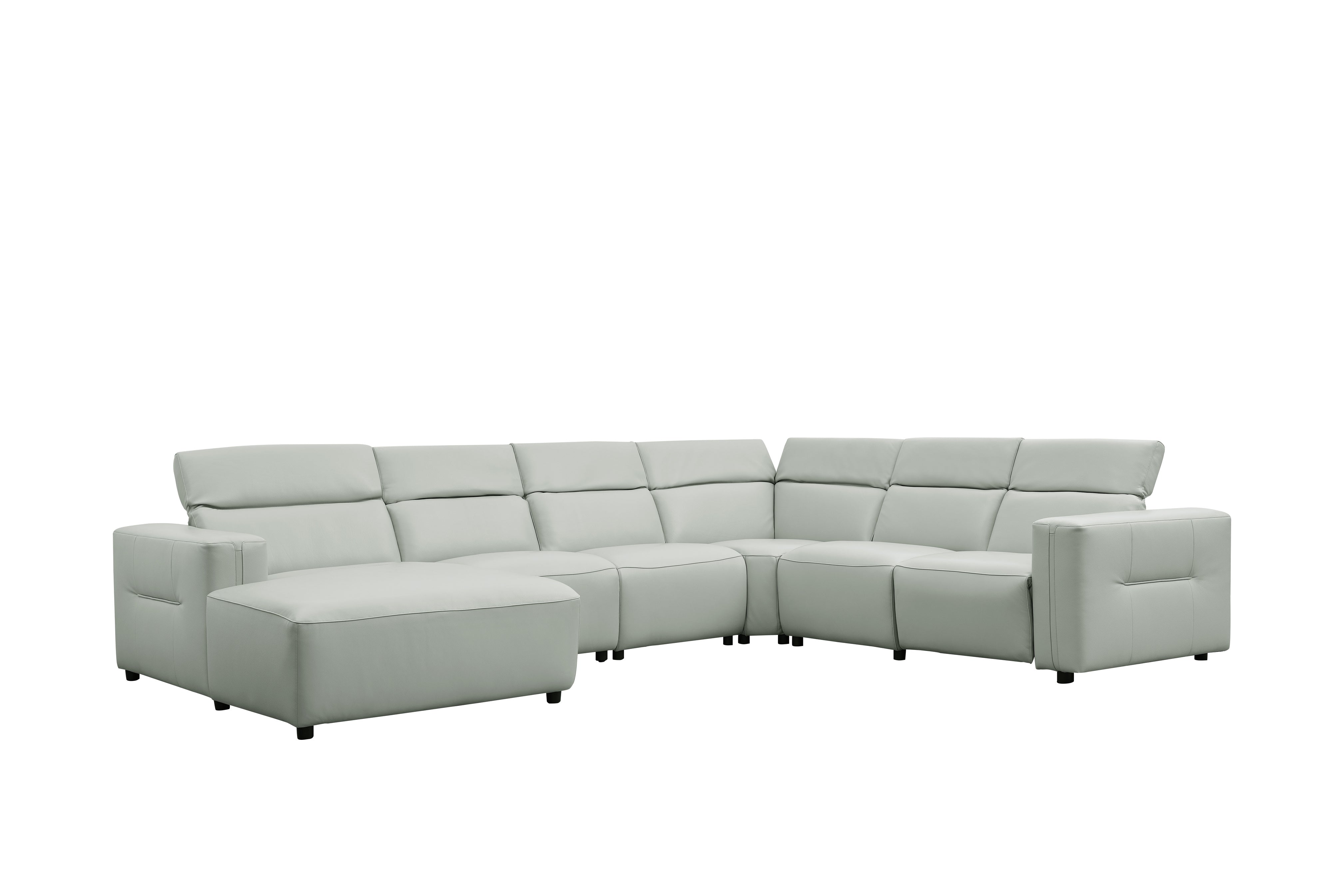 Noel Gray Italian Leather Match Power Reclining Sectional with Chaise, view 8
