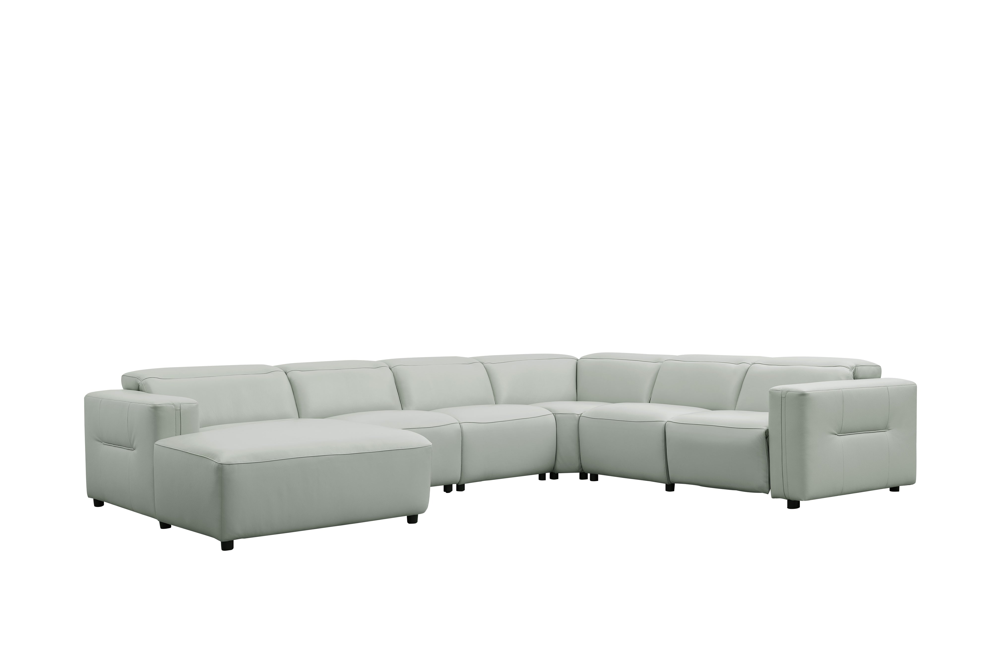 Noel Gray Italian Leather Match Power Reclining Sectional with Chaise, view 3