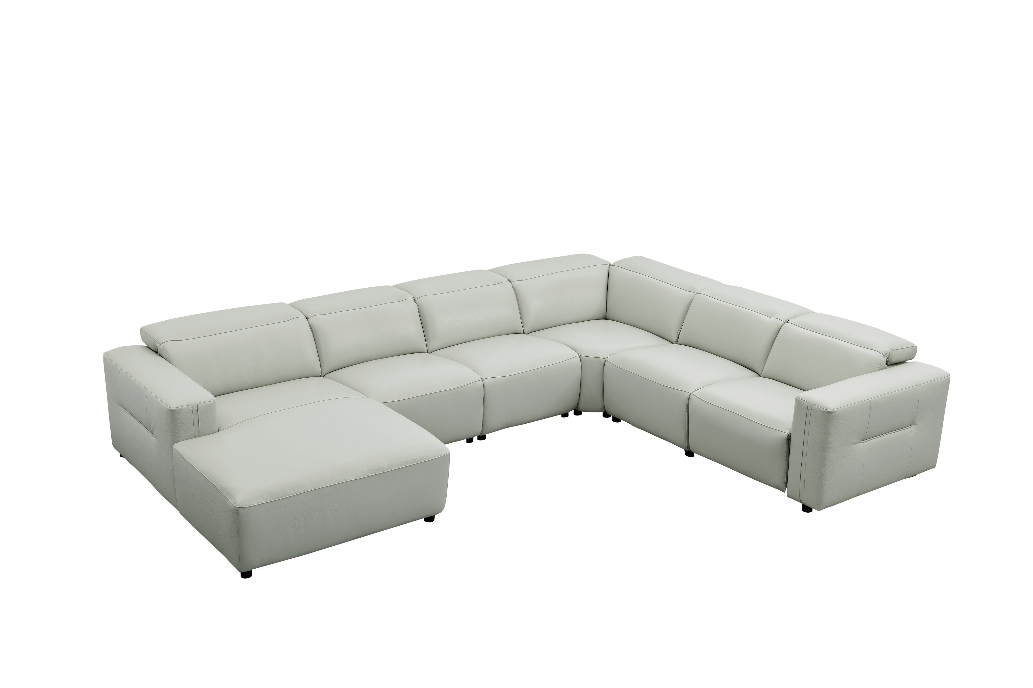 Noel Gray Italian Leather Match Power Reclining Sectional with Chaise, view 5