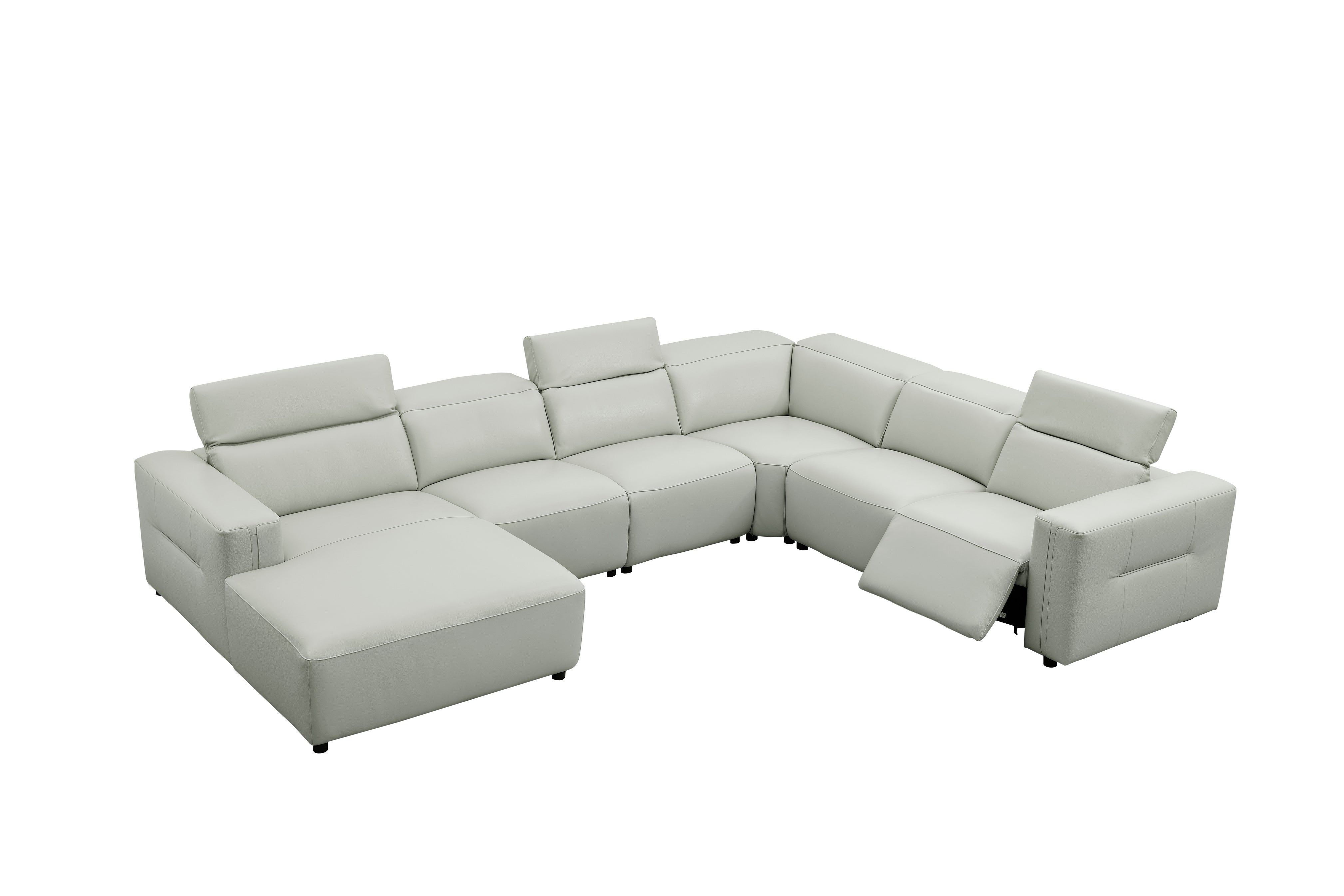 Noel Gray Italian Leather Match Power Reclining Sectional with Chaise, view 2