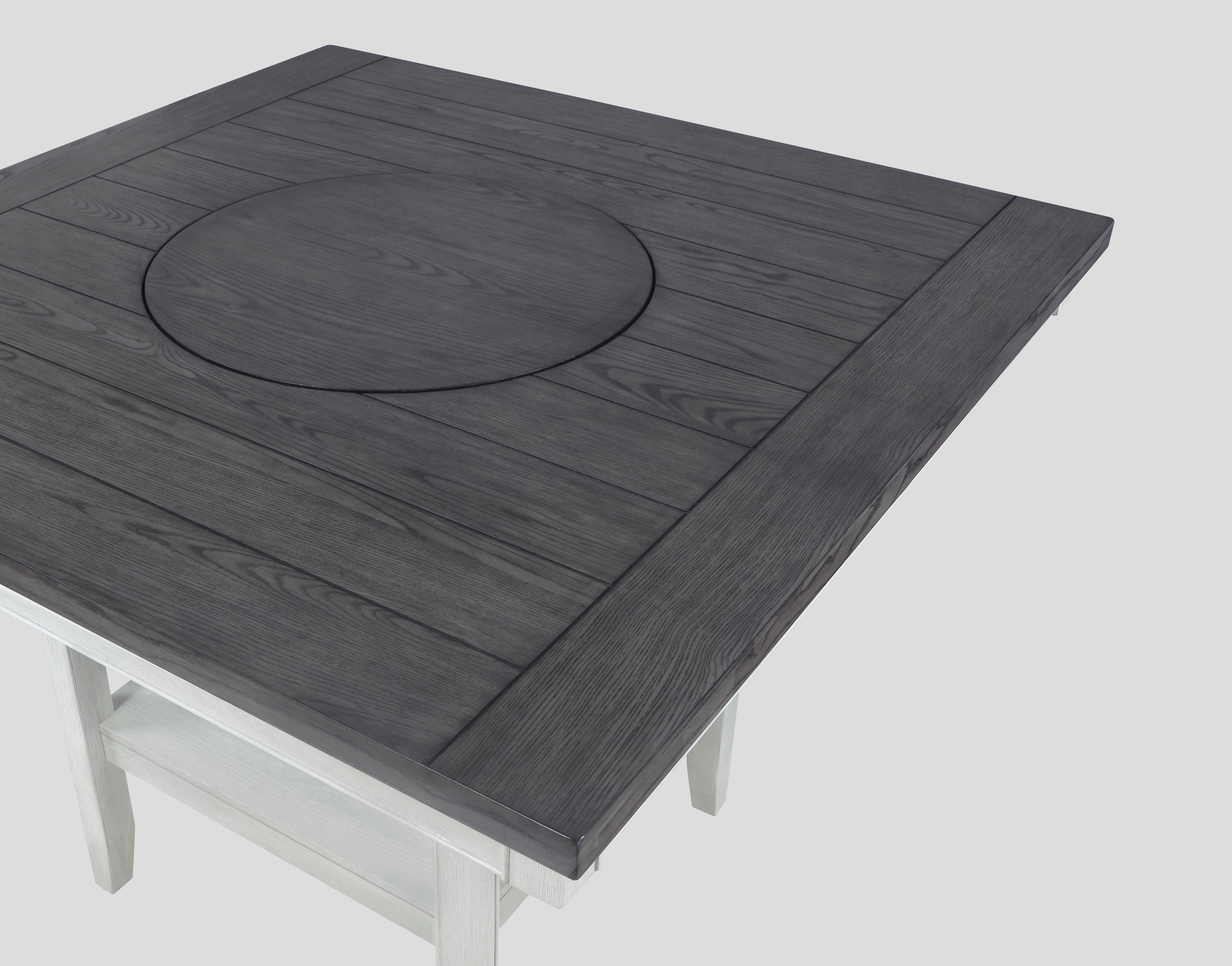 Fulton Chalk Gray Counter Height Dining Table with Lazy Susan, view 2