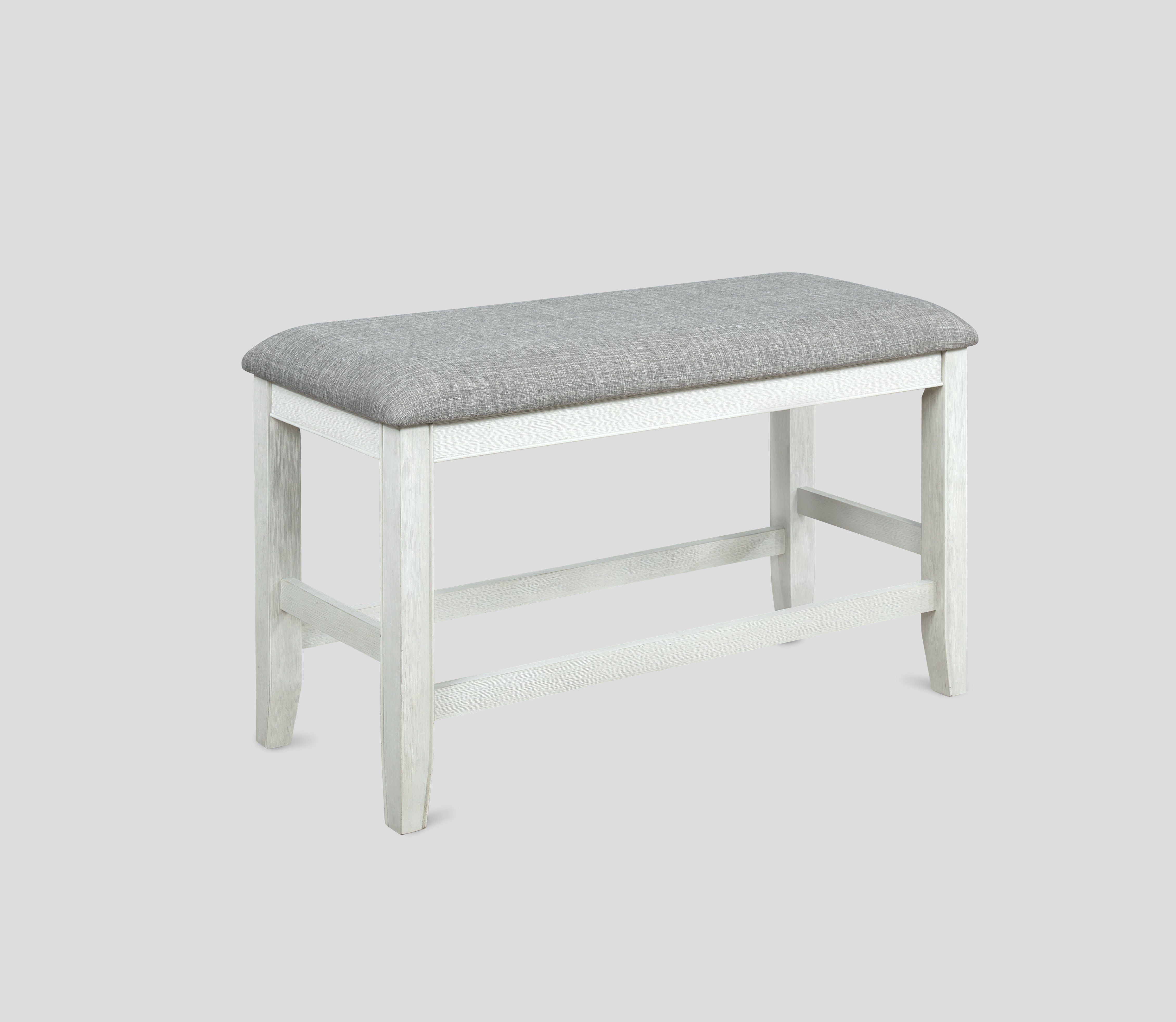 Fulton White and Gray Counter Height Dining Bench
