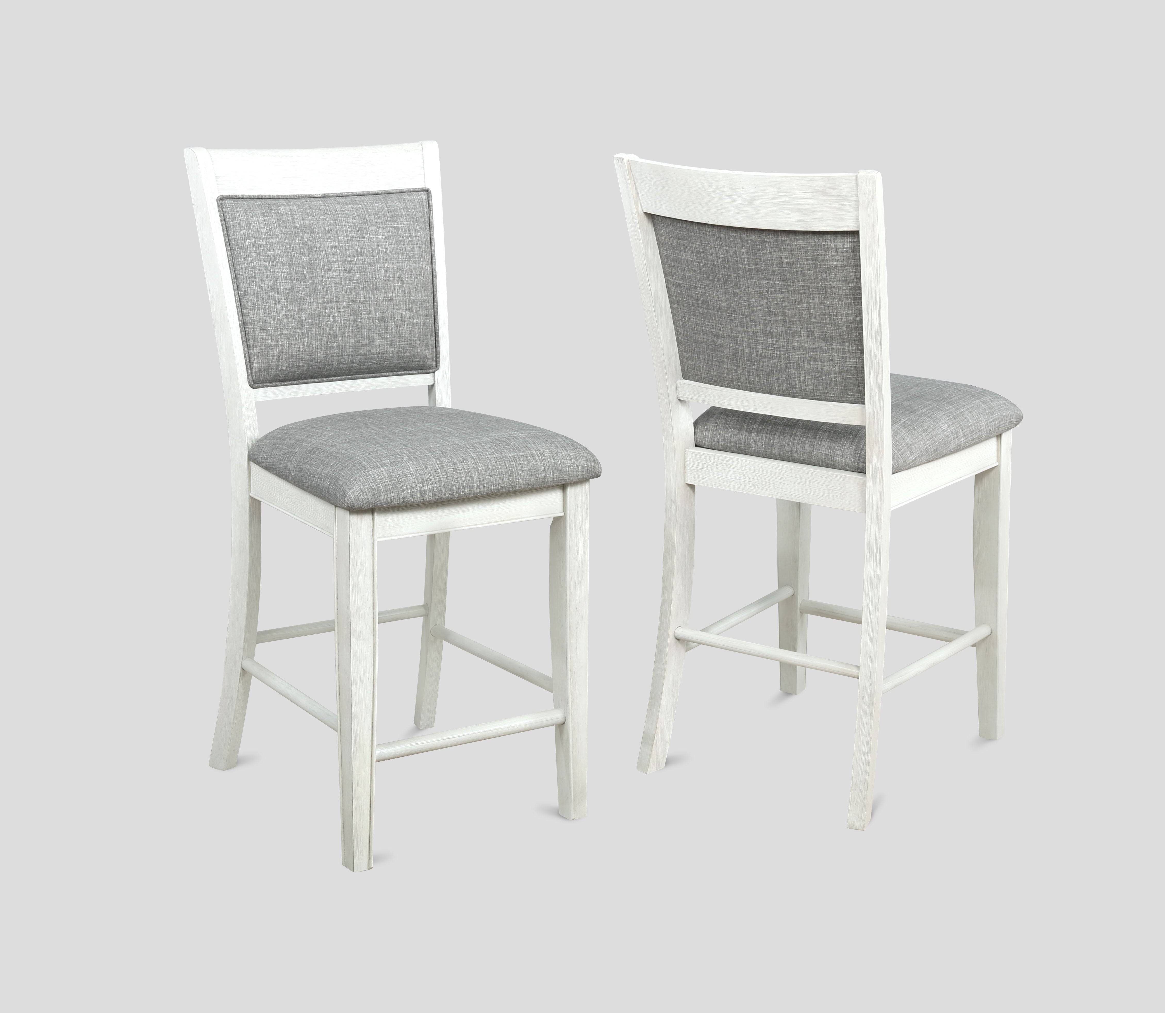 Fulton White and Gray Counter Height Chairs, Set of 2