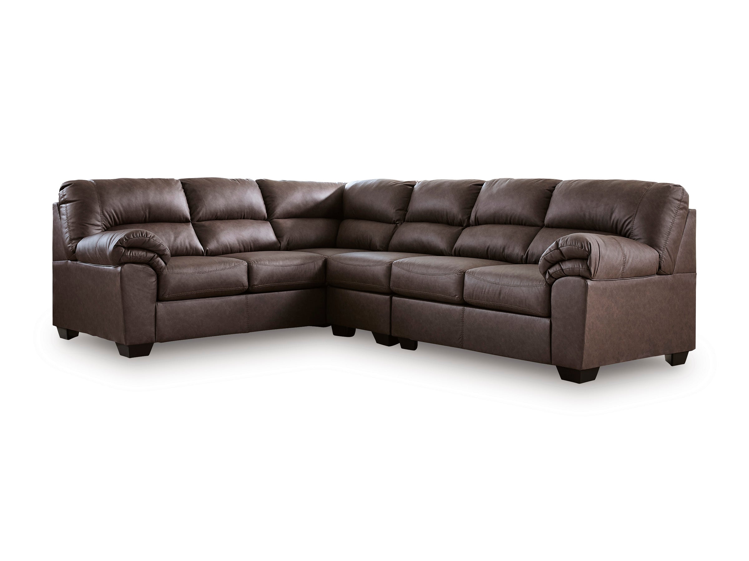 Ashley WillowBend Umber Faux Leather Sectional, view 4