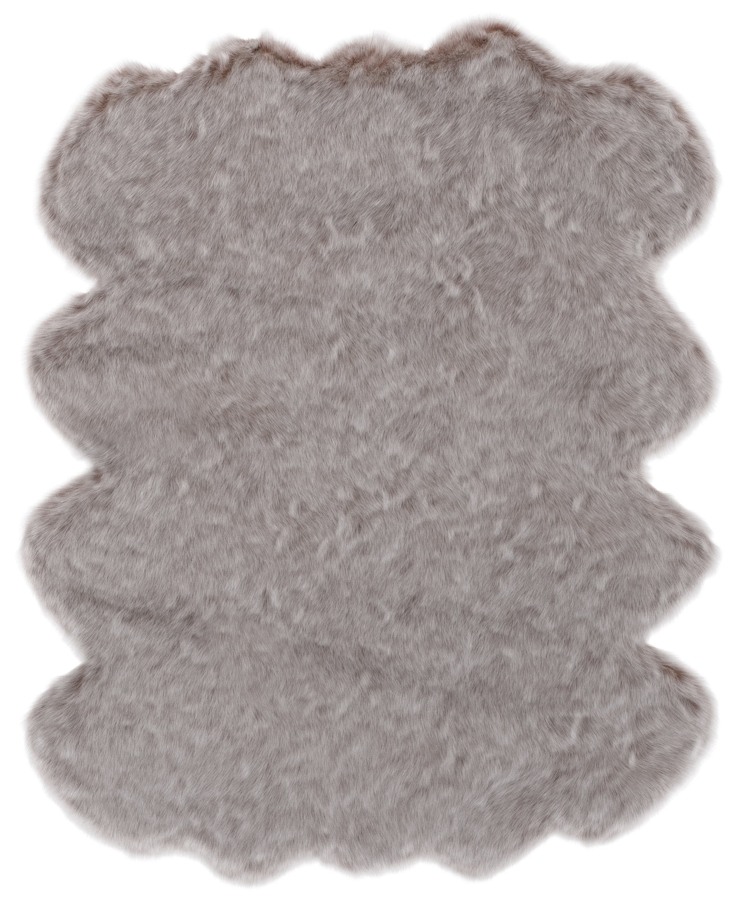 Brown Faux Fur Area Rug 2x3