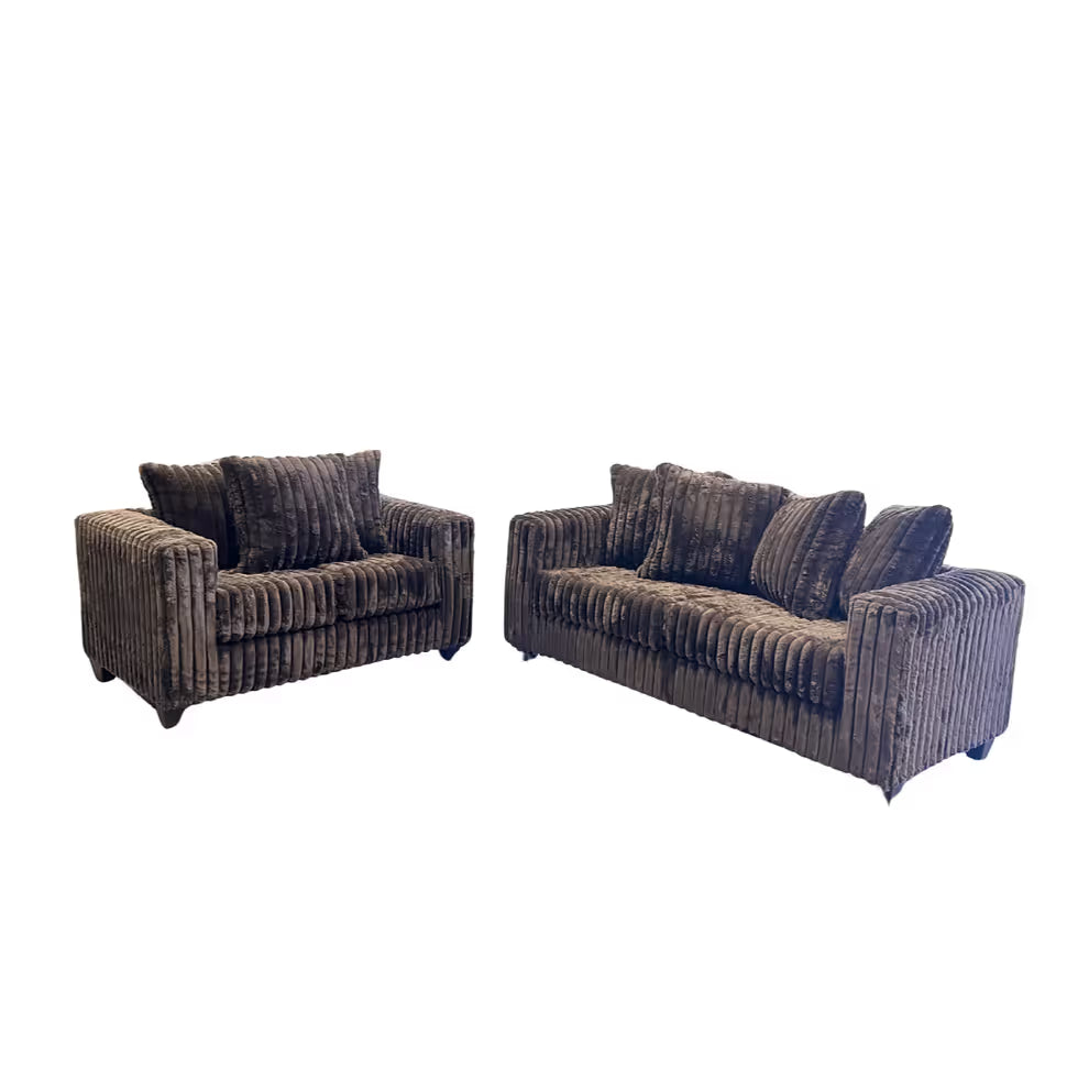Gia Chocolate Corduroy Sofa and Loveseat Set, view 2