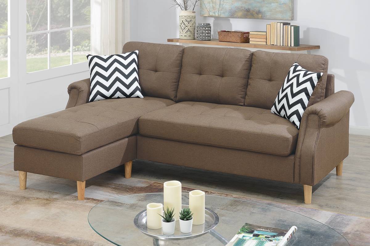 Light Coffee Reversible Corner Sectional