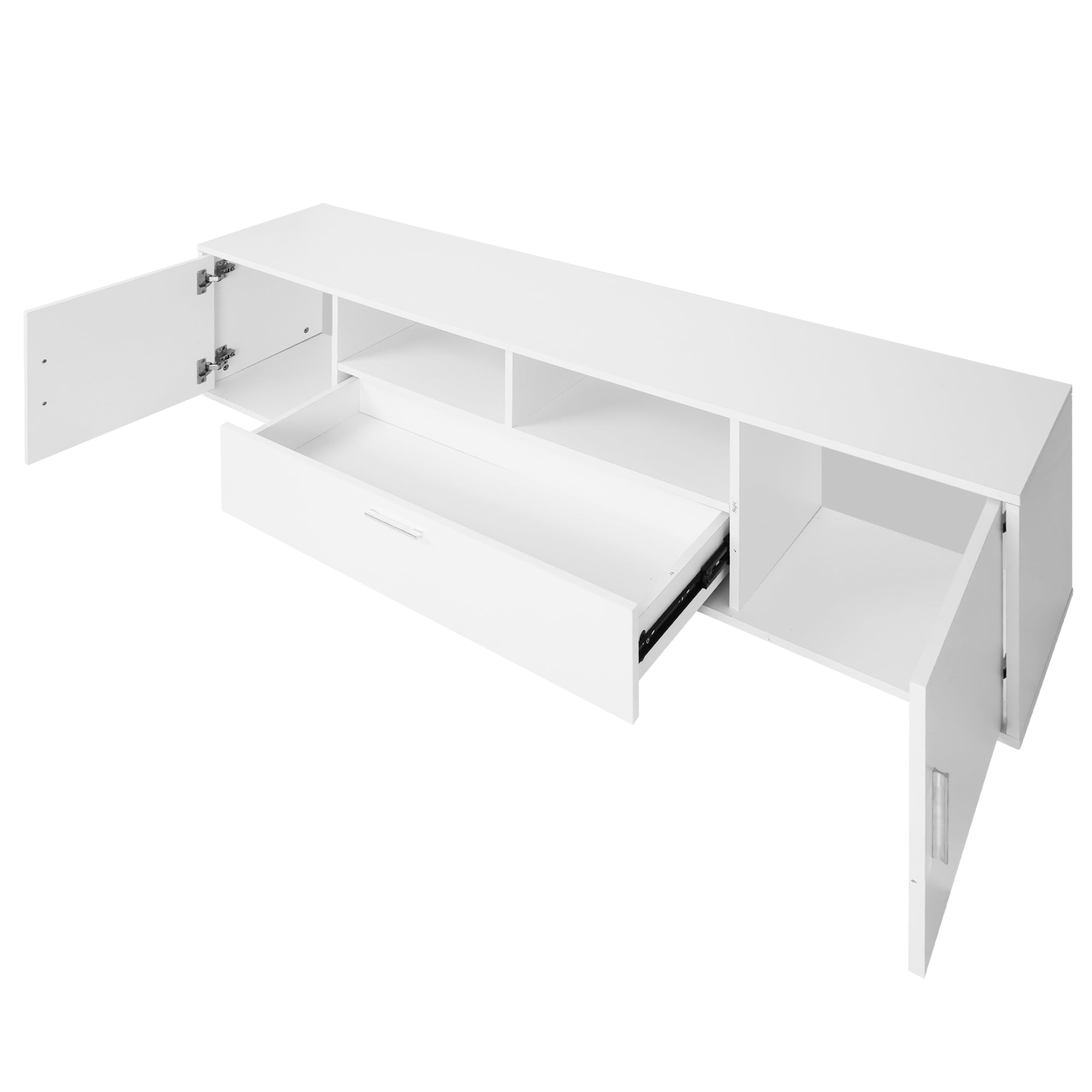 Modern TV stand with LED Lights Entertainment Center TV cabinet with Storage for Up to 75 inch for Gaming Living Room Bedroom