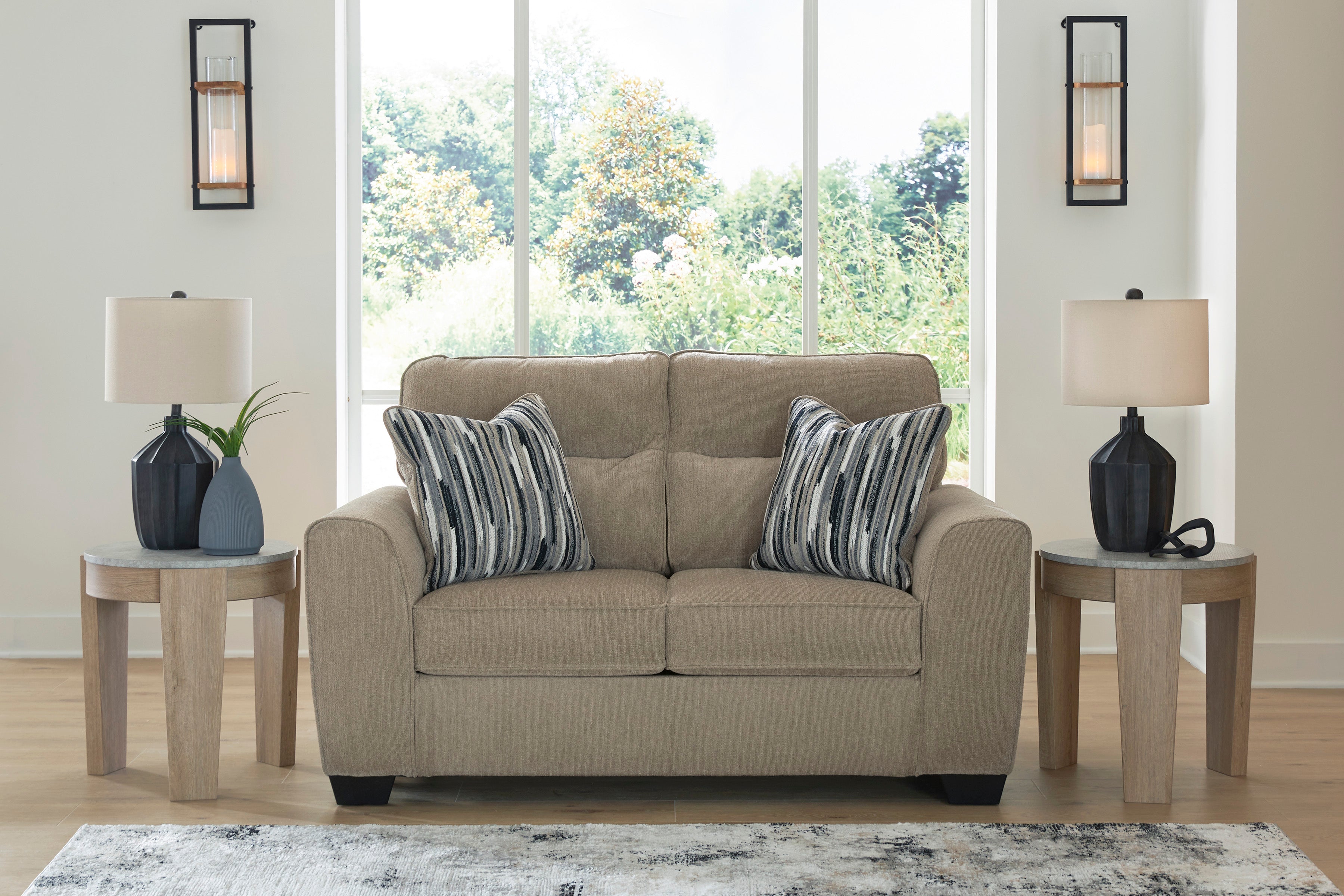 Ashley Olten Mocha Sofa and Loveseat Set, view 3