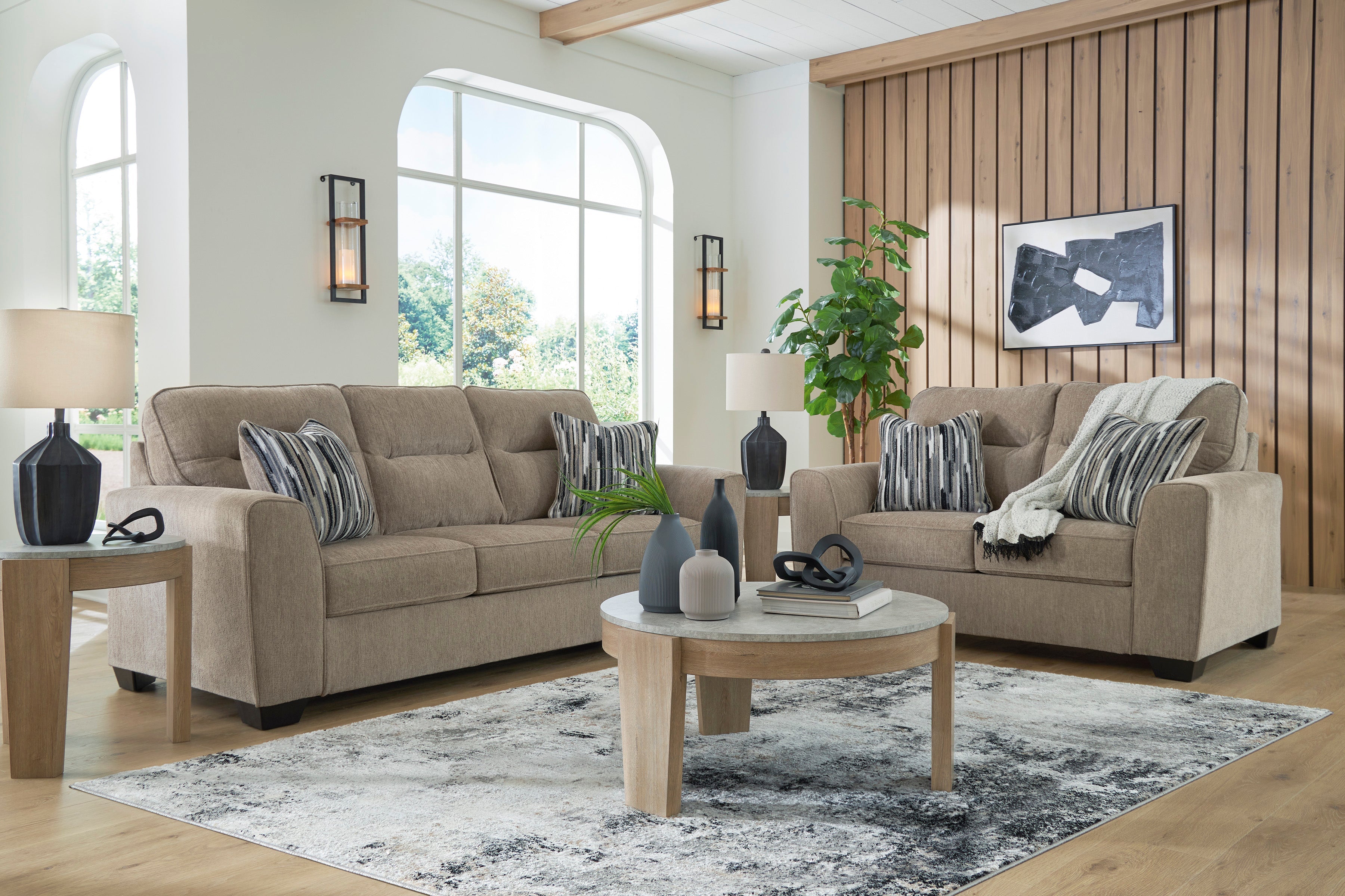 Ashley Olten Mocha Sofa and Loveseat Set