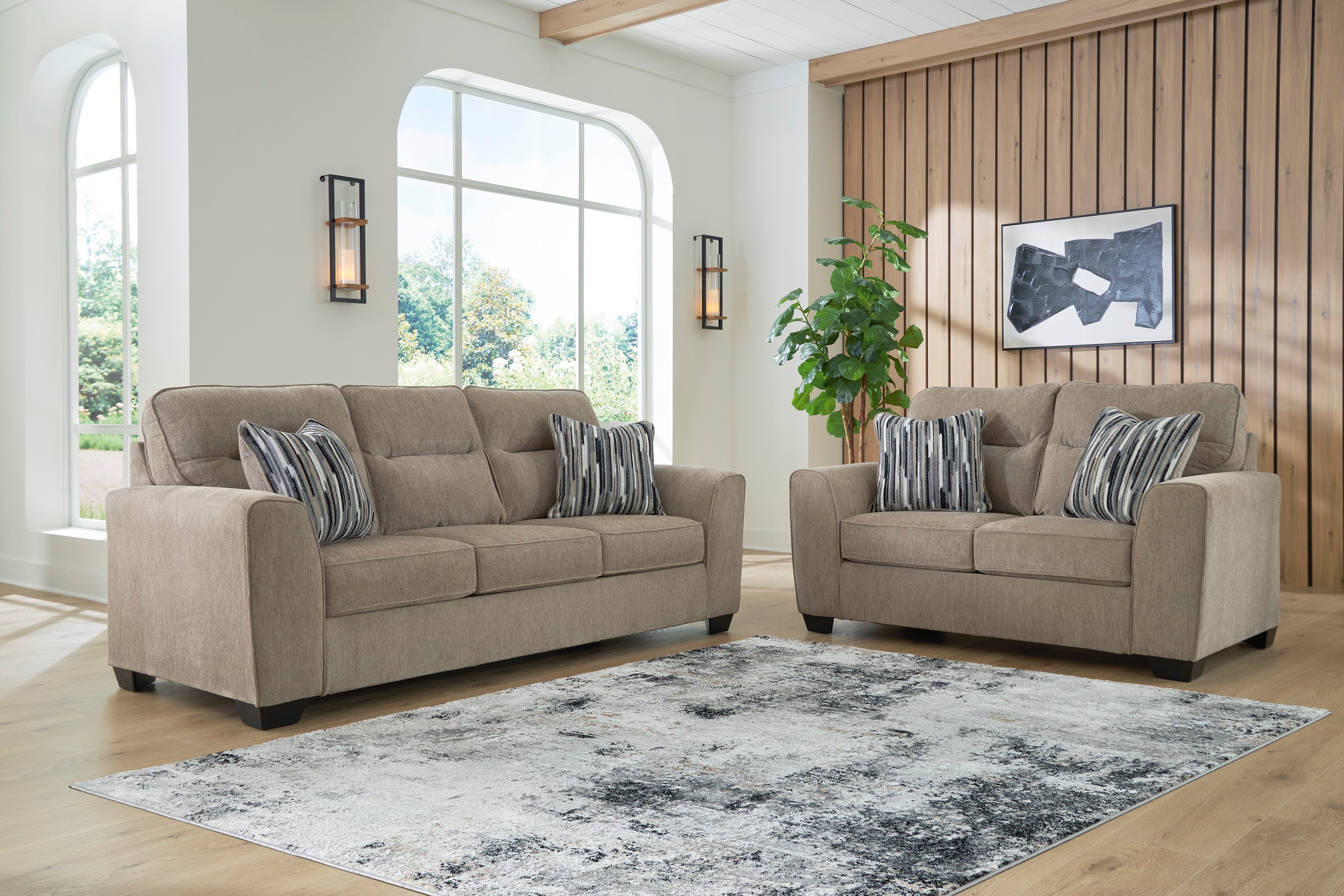 Ashley Olten Mocha Sofa and Loveseat Set, view 2