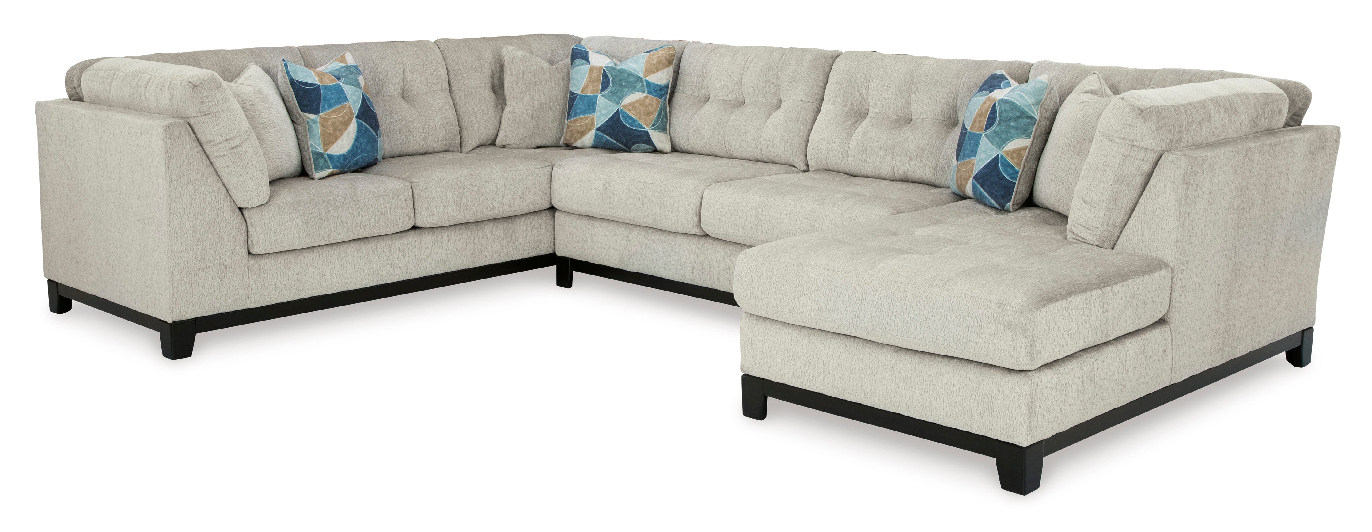 Ashley Maxon Place Stone Tufted Sectional with Chaise, view 2
