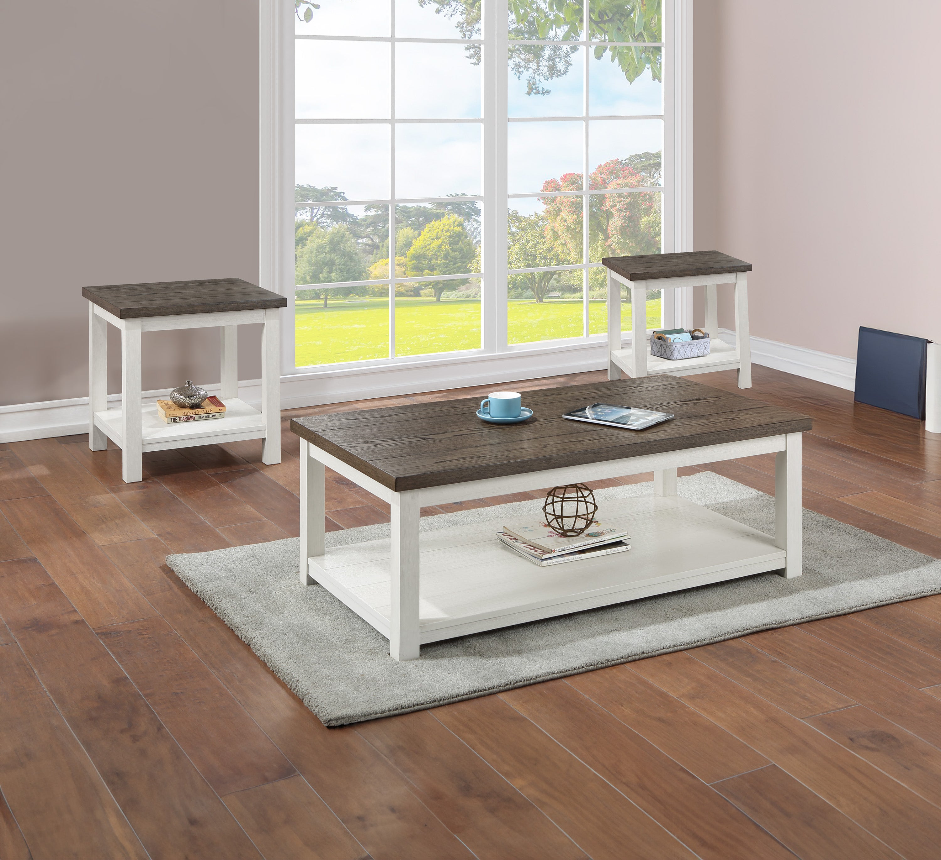 Dakota Brown and White End Tables, Set of 2, view 2