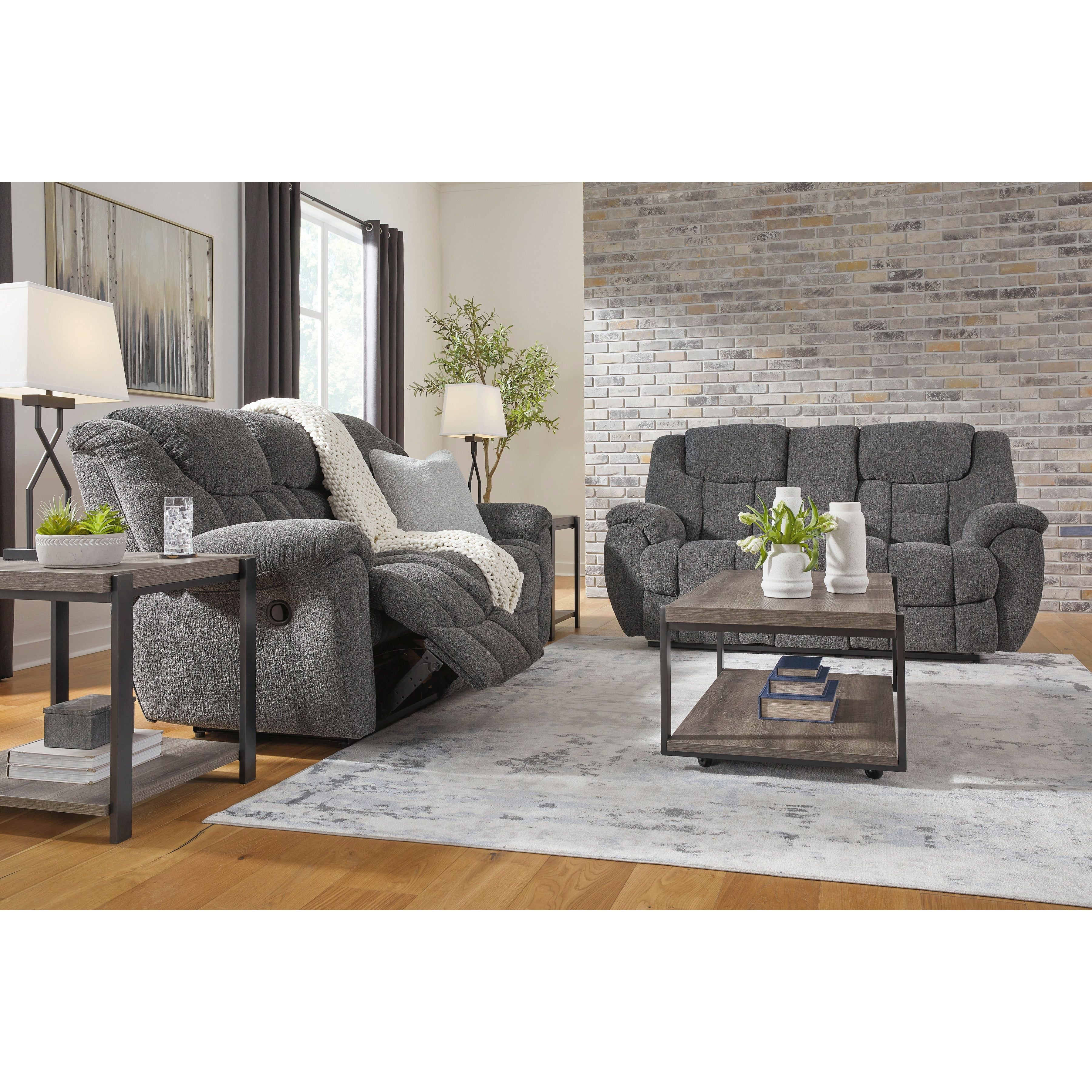 Ashley Foreside Charcoal Plush Reclining Set, view 3