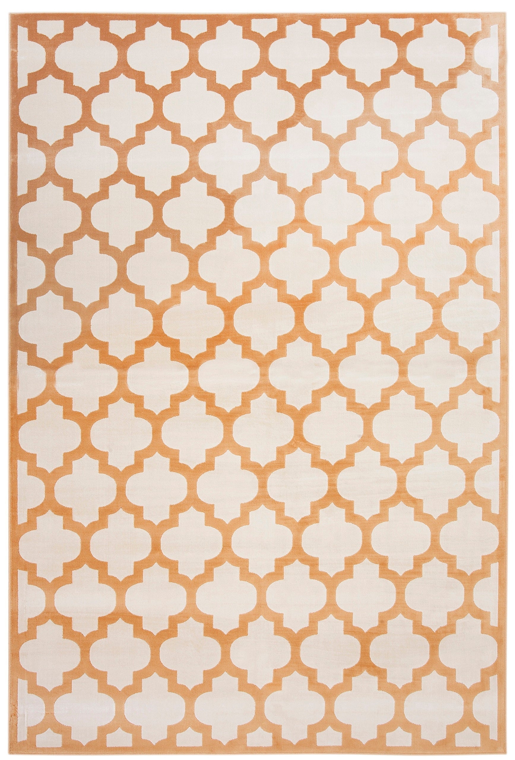 Trellis Tangerine/Ivory Area Rug 8x10