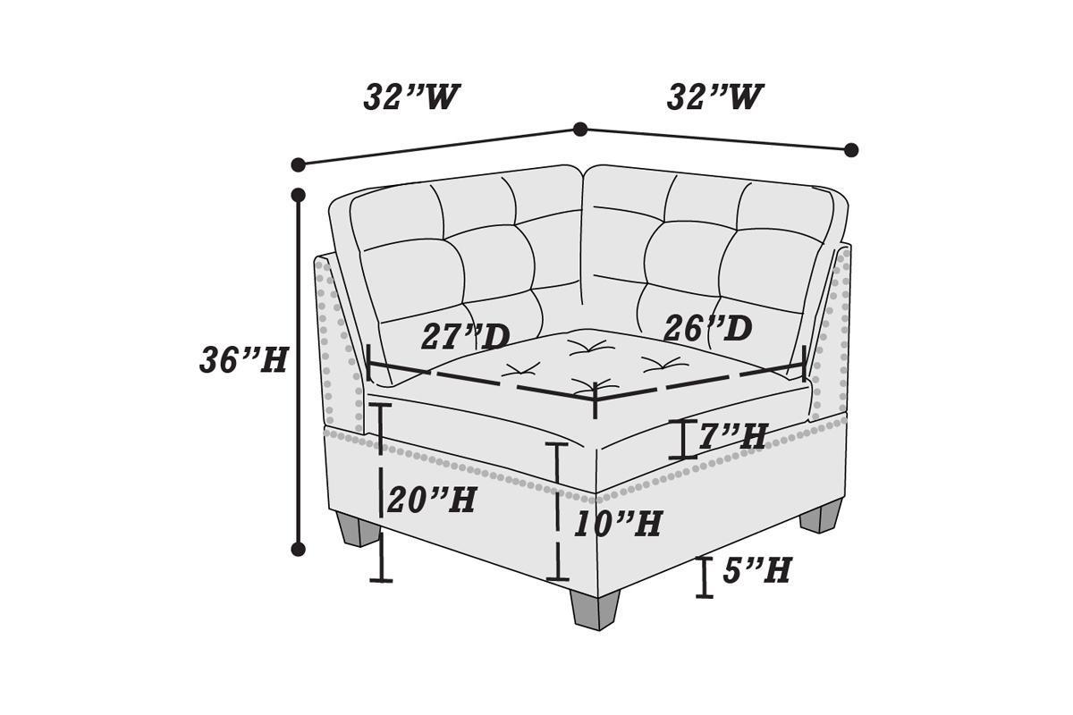 4pc Black Coffee Linen  Sectional Sectional