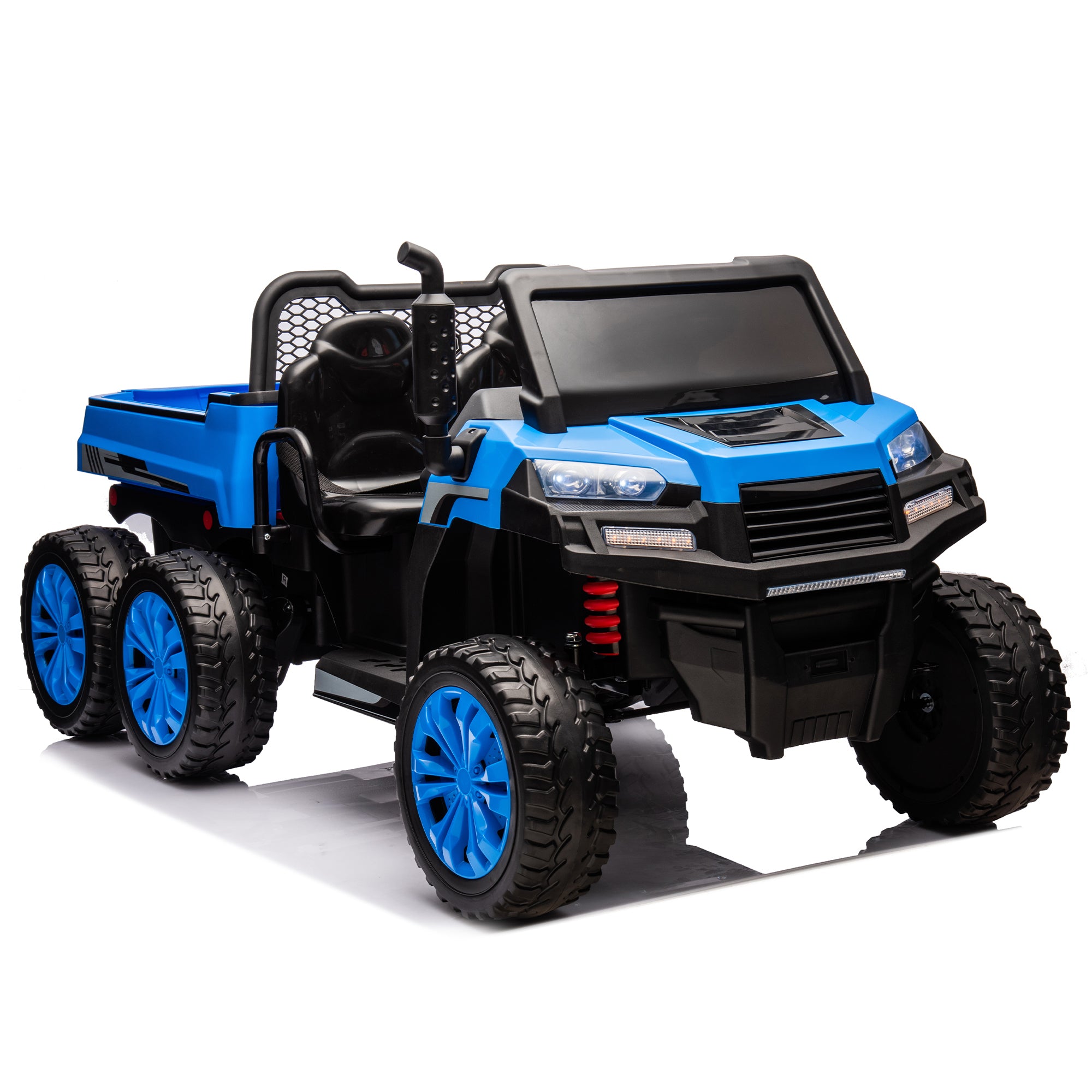 24V 2-Seater UTV-XXL Ride On Truck with Dump Bed for kid,Ride On 4WD UTV with 6 Wheels,Foam Tires, Suitable for Off-Roading,remote control,Three-Point Safety Harness