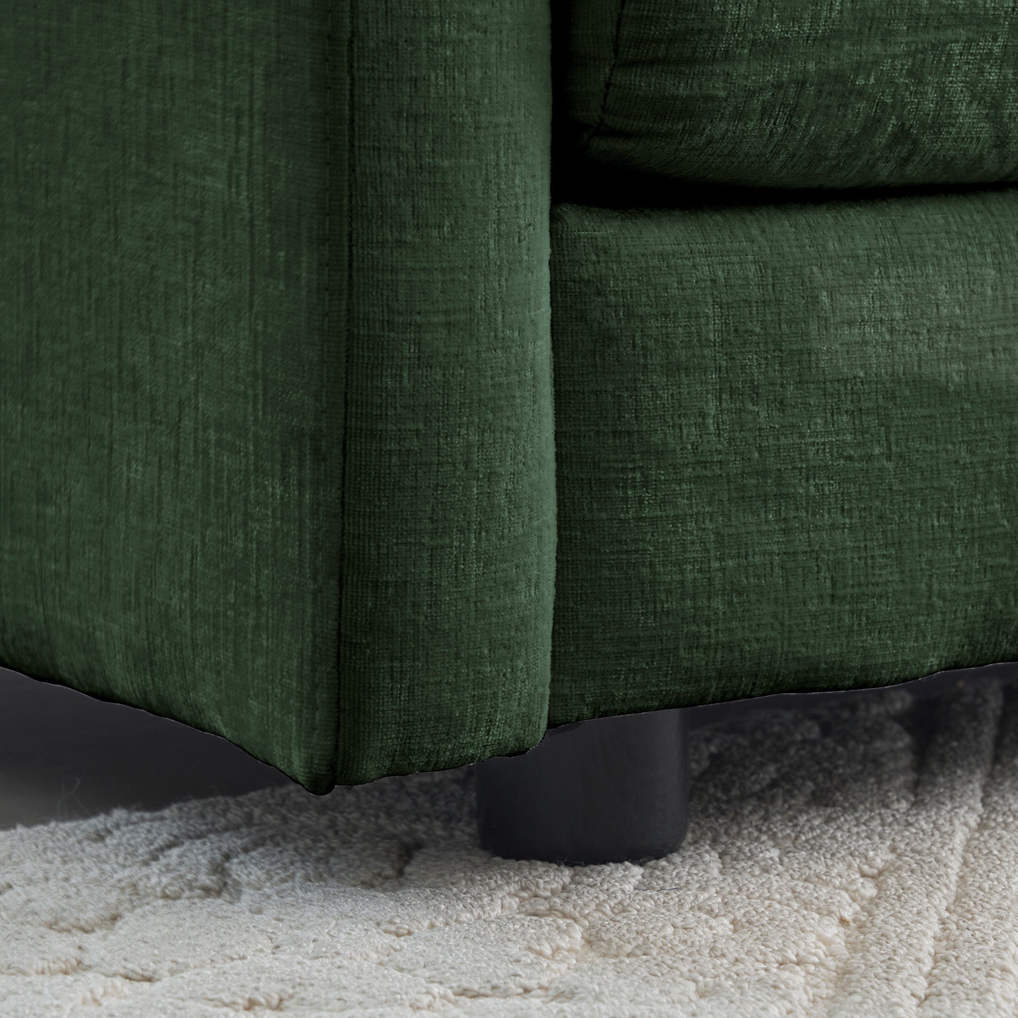 Modern Fabric Loveseat Sofa Couch for Living Room, Upholstered Large Size Deep Seat 2-Seat Sofa with 4 Pillows ,Green Chenille