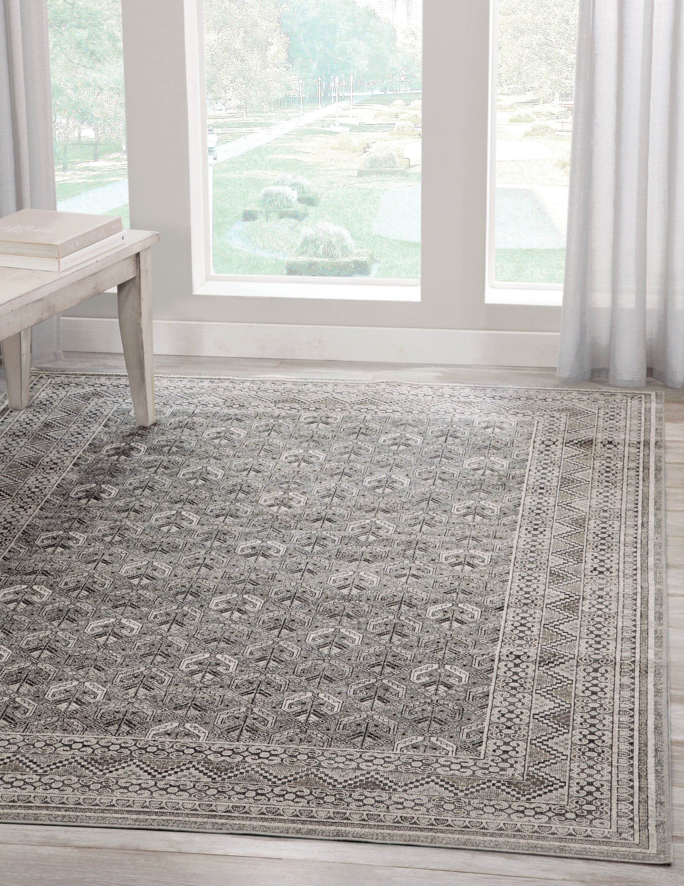 Galion Charcoal/Grey/Ivory Area Rug 8x10