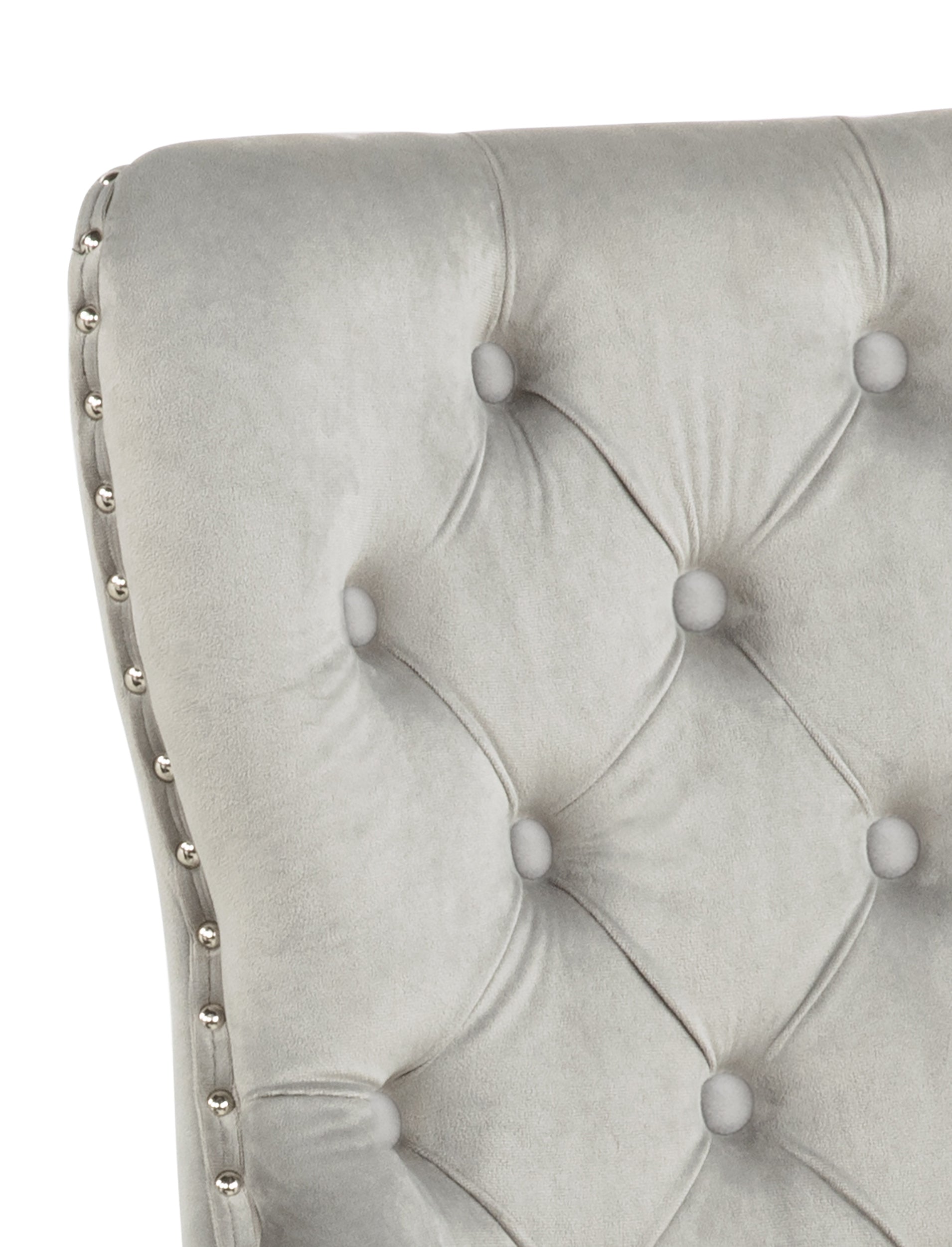 Arabella Light Gray Velvet Tufted Dining Chairs, Set of 2, view 4